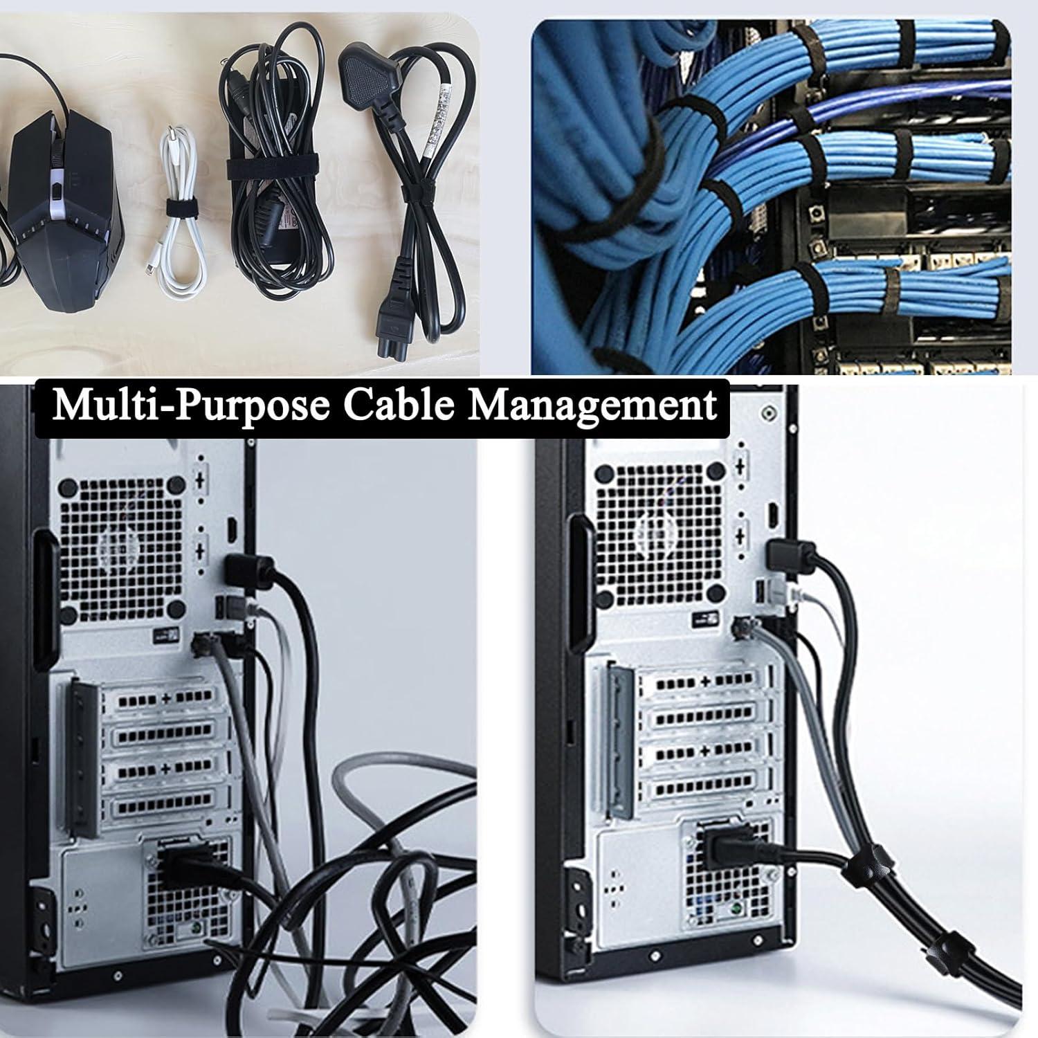 50 Bridas de Nylon Reutilizables 10 cm Anikoocory Negras