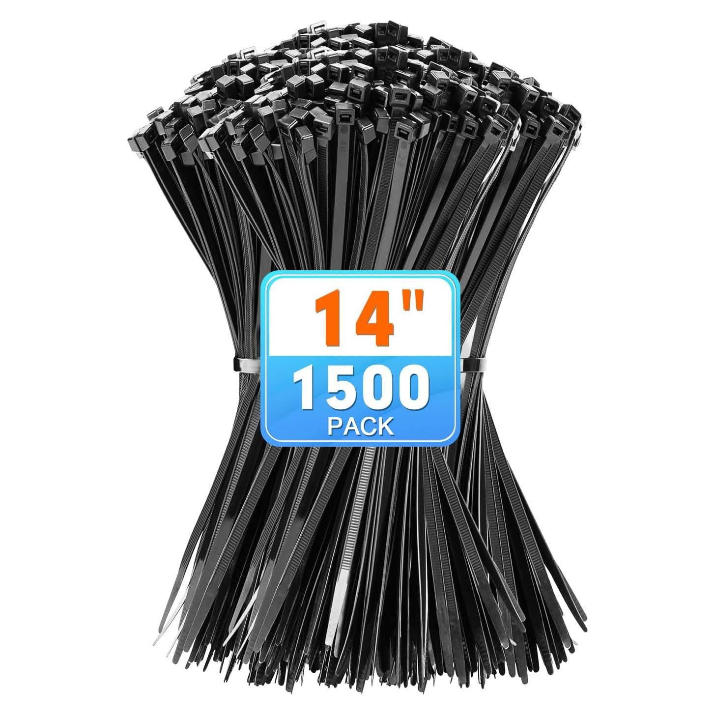 Bridas de Nylon KAMOTA 1500pcs 35.56cm 22.68kg Resistencia