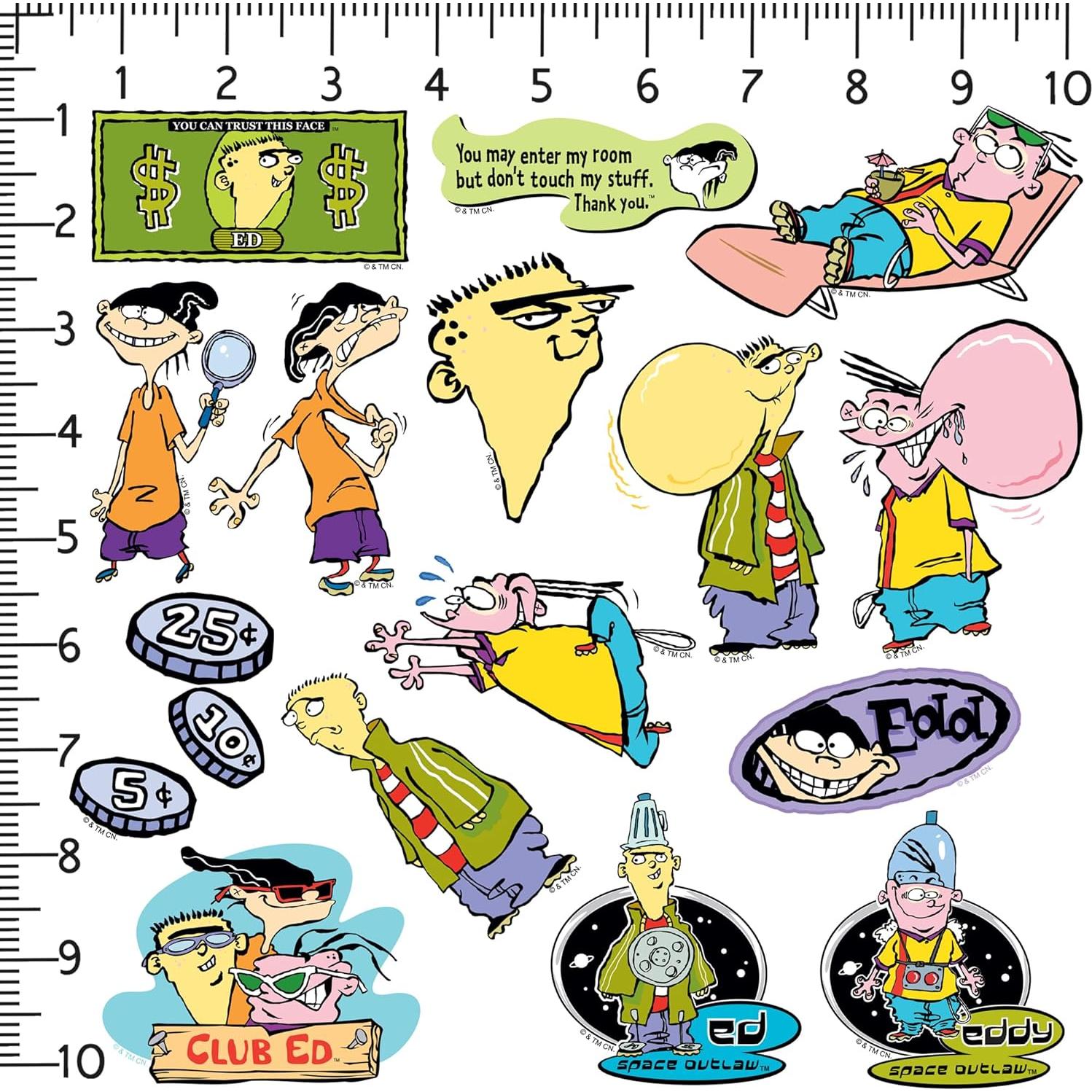 Stickers Deluxe Ed, Edd n Eddy - Paquete de 50 Vinilo Resistente