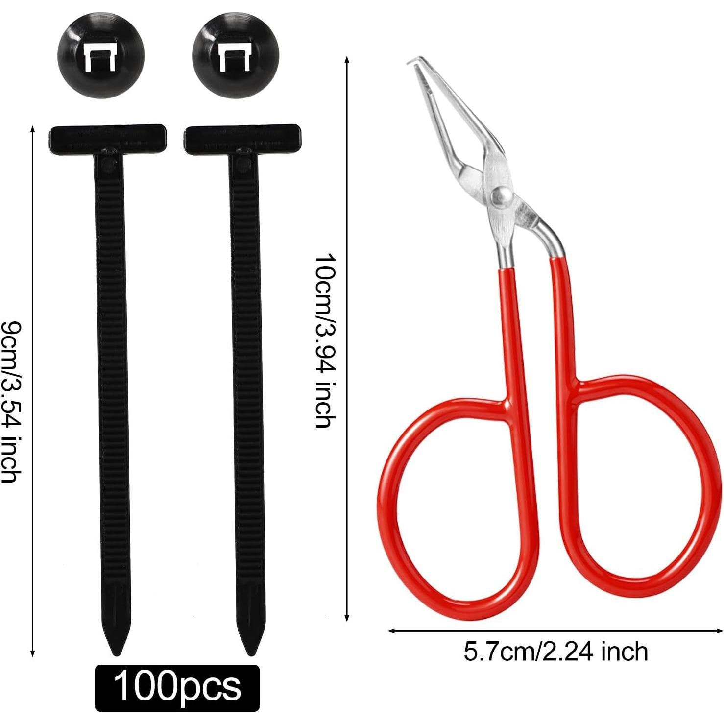 Juego de 100 Hebillas de Brida de Cable Nylon Lyreh 9cm