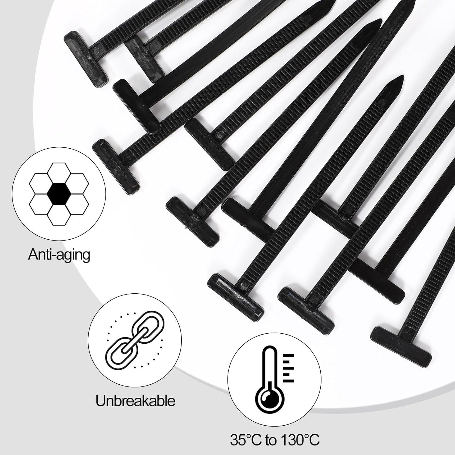 Juego de 100 Hebillas de Brida de Cable Nylon Lyreh 9cm