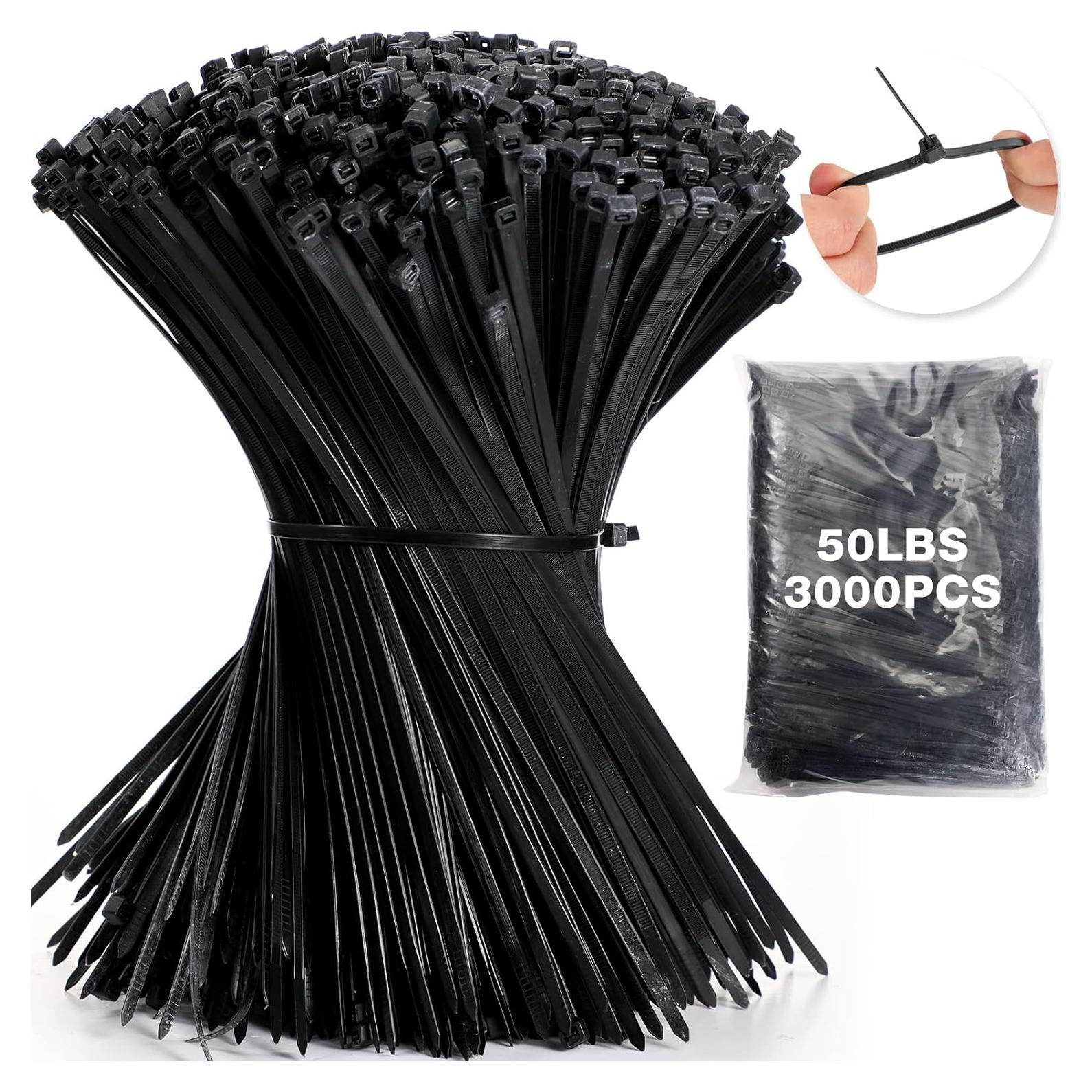 Bridas de Cable Geosar 3000 Piezas Nylon 30.48 cm 50 kg Negro