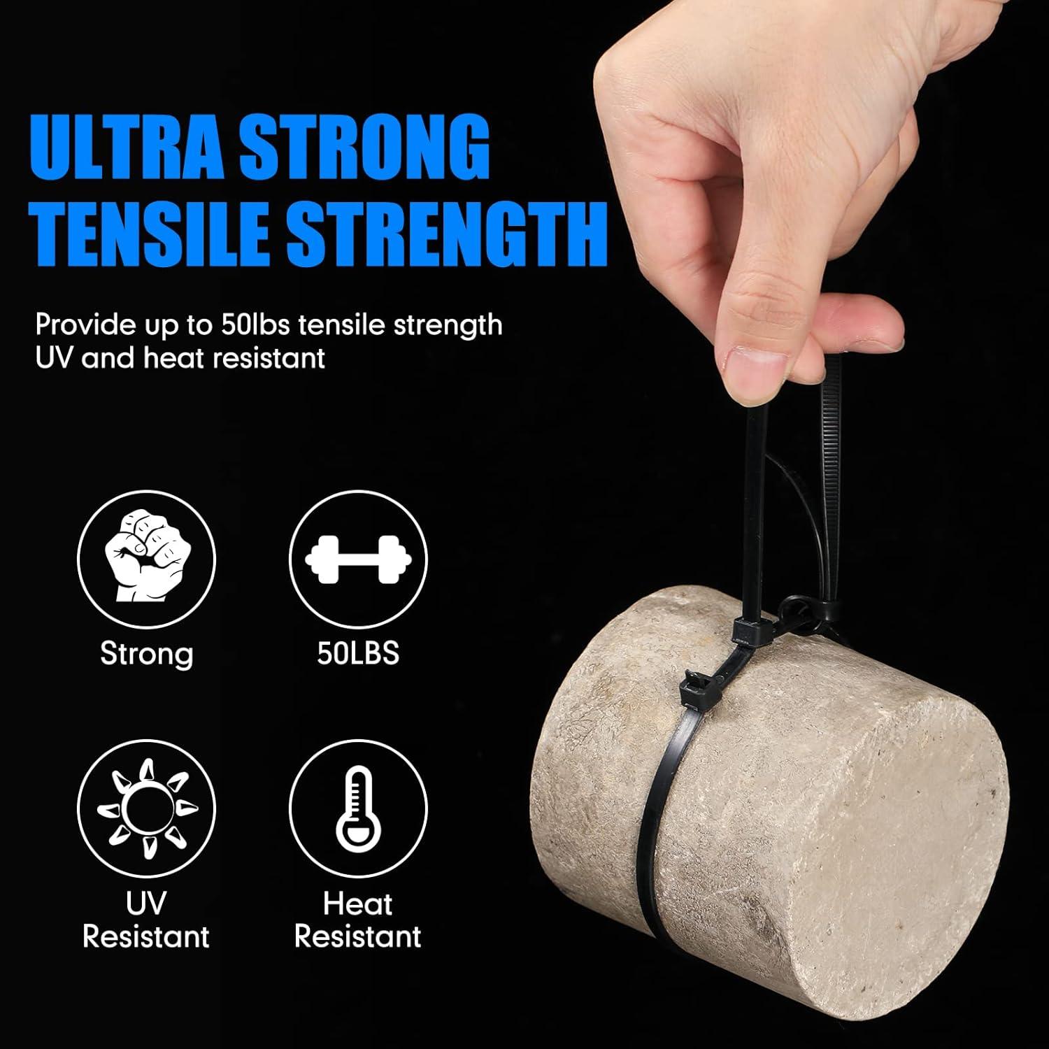 Bridas de Cable Geosar 3000 Piezas Nylon 30.48 cm 50 kg Negro