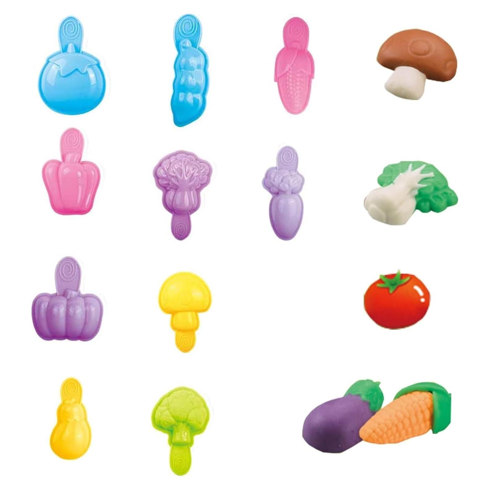 Set de 10 Moldes de Verduras Yiklucg con 5 Arcillas