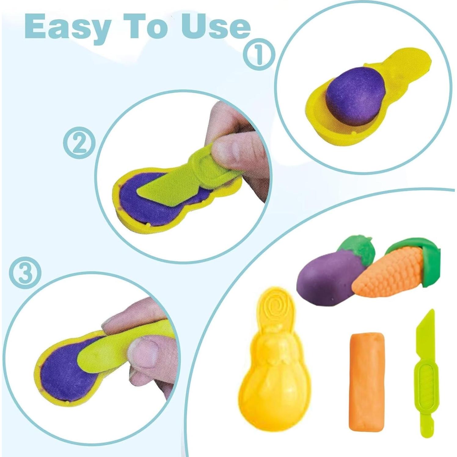 Set de 10 Moldes de Verduras Yiklucg con 5 Arcillas