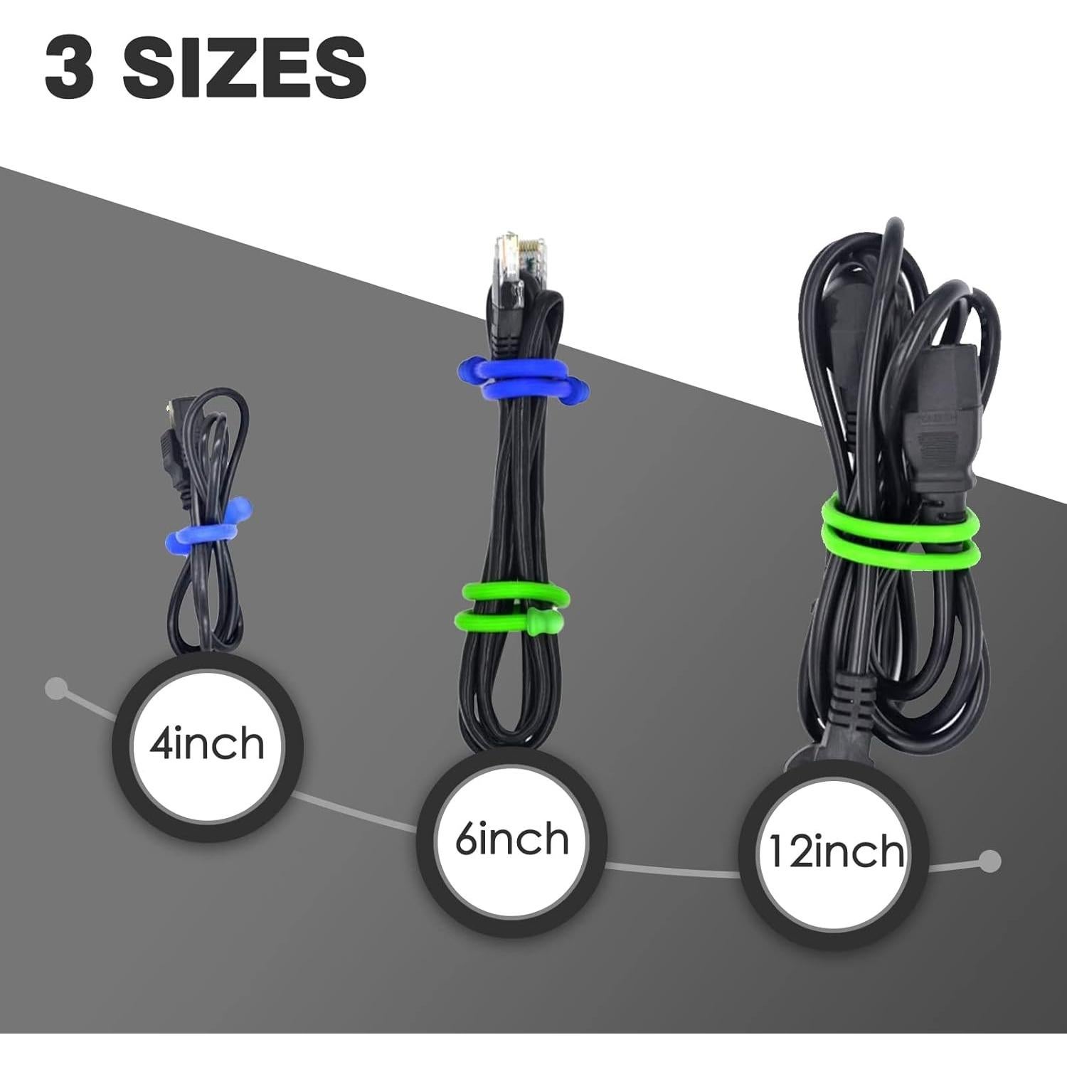 Juego de 9 Correas de Silicona UAIAGM para Organización de Cables