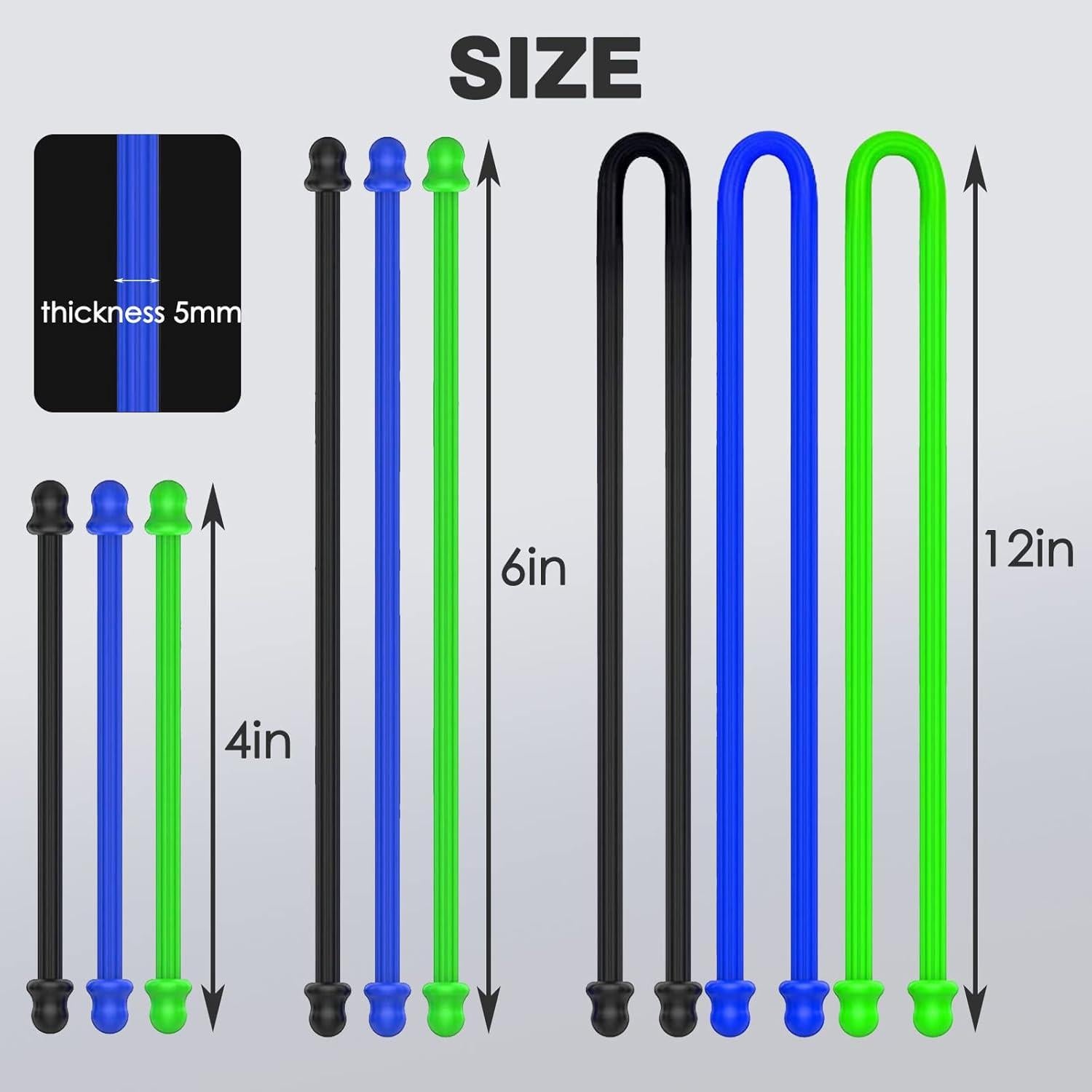 Juego de 9 Correas de Silicona UAIAGM para Organización de Cables