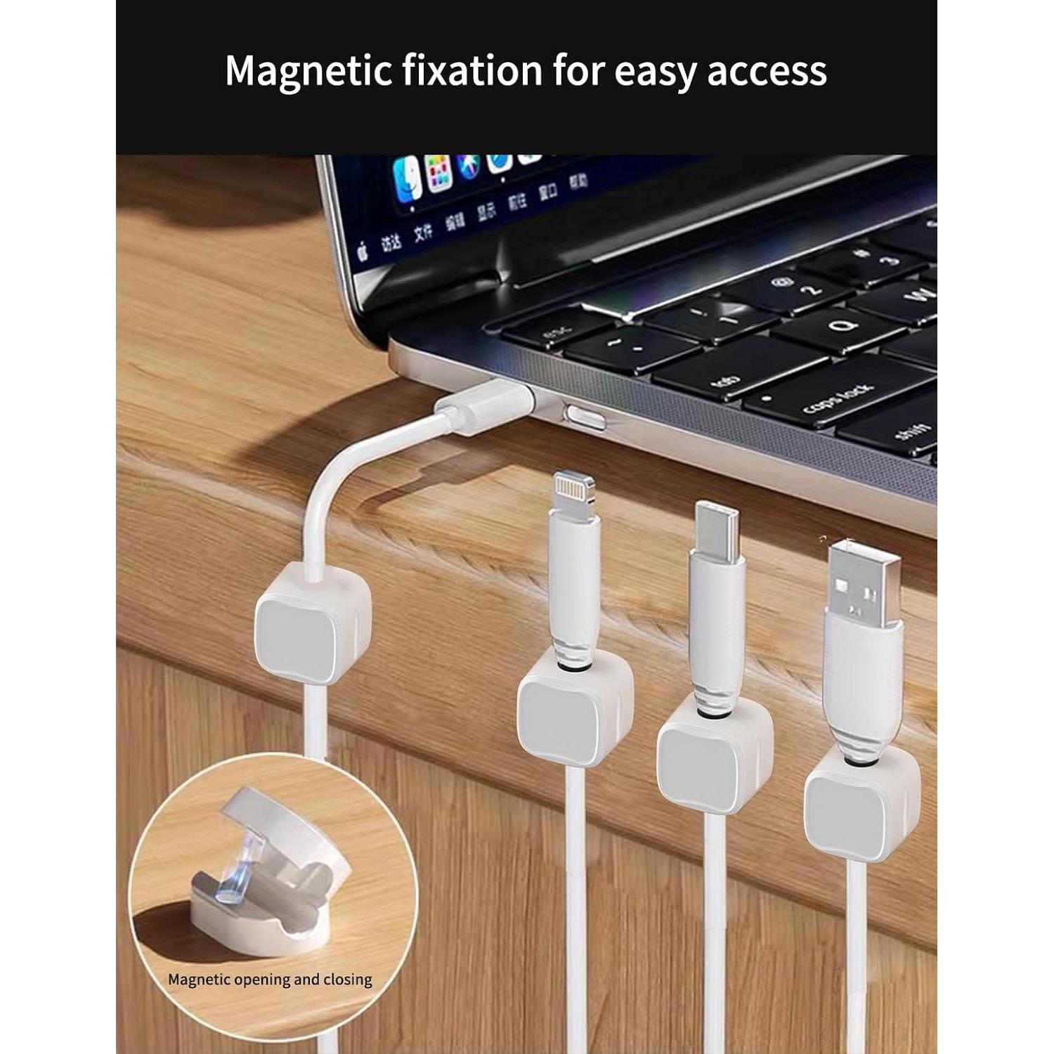 Organizador de Cables Magnético Damonent - Paquete de 8 Clips