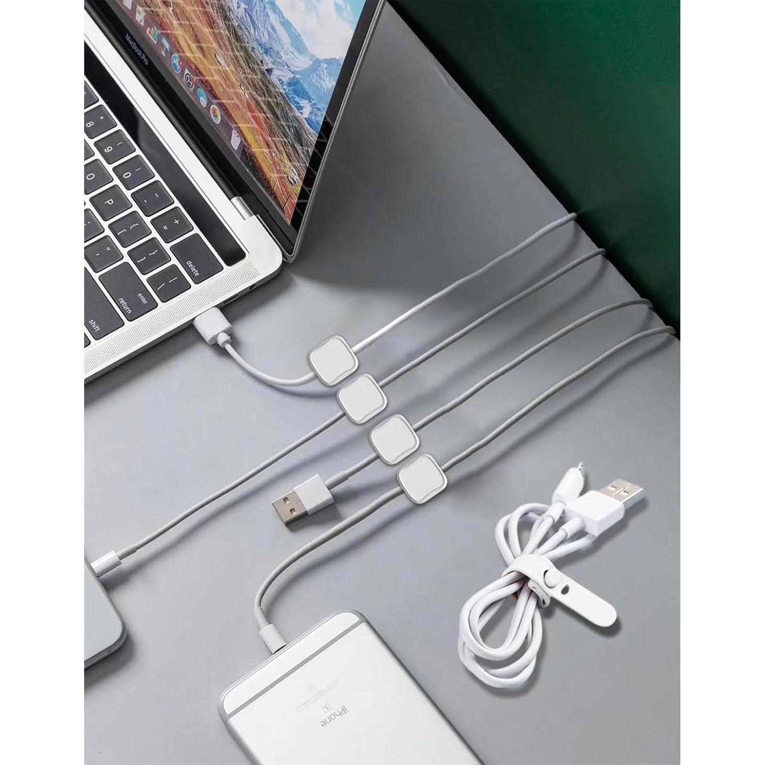 Organizador de Cables Magnético Damonent - Paquete de 8 Clips
