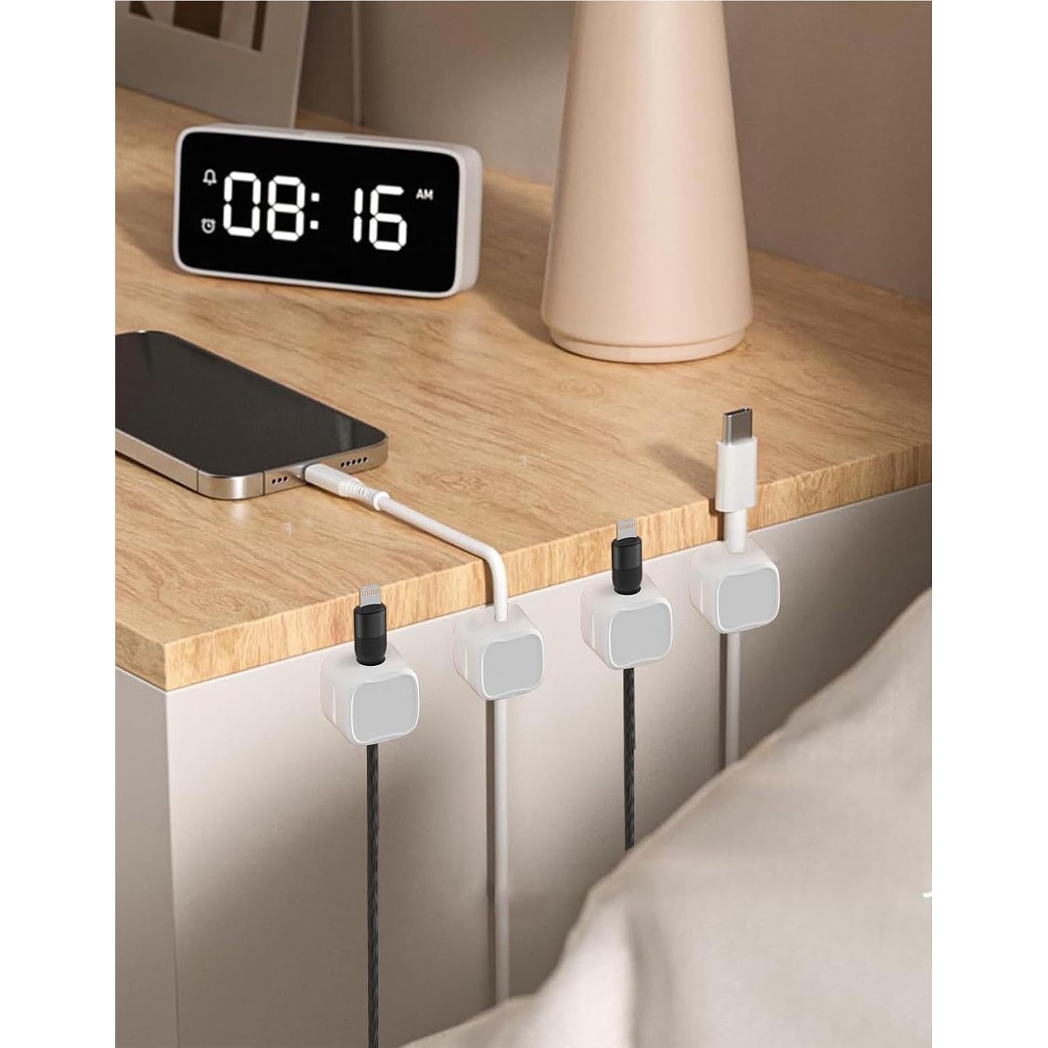 Organizador de Cables Magnético Damonent - Paquete de 8 Clips