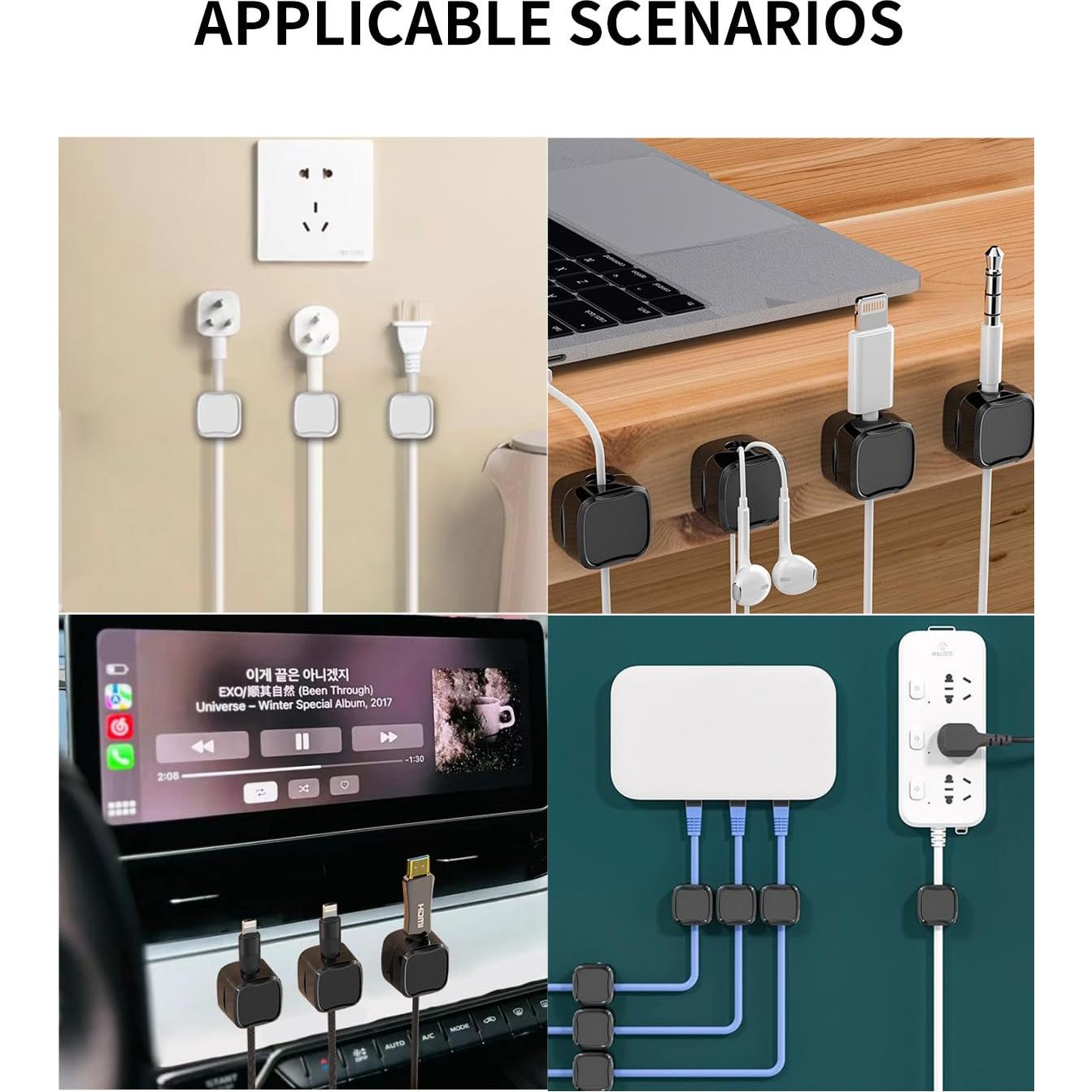 Organizador de Cables Magnético Damonent - Paquete de 8 Clips