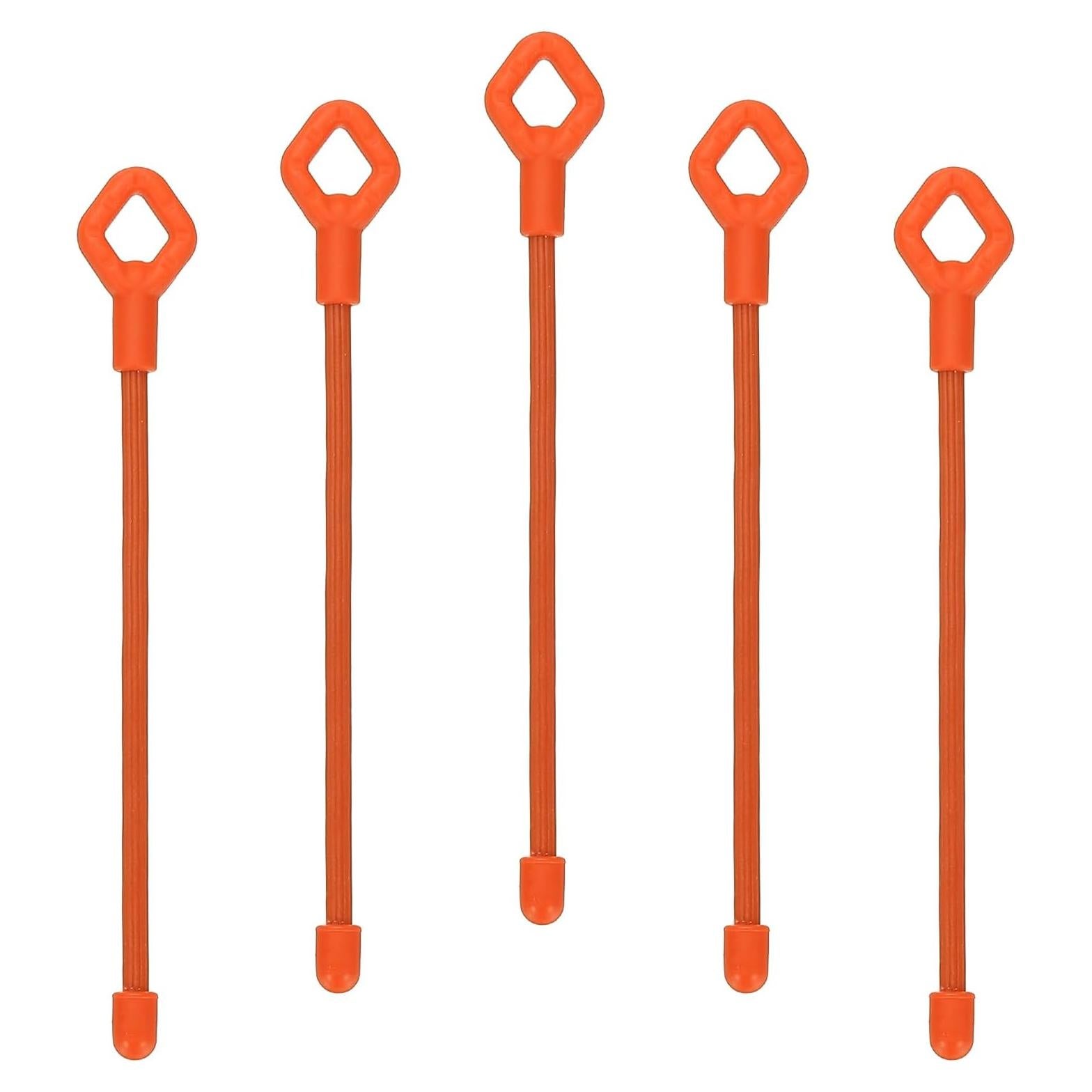 Tiras de Goma Retorcidas PATIKIL 15.24 cm Silicona Naranja 5 Pcs