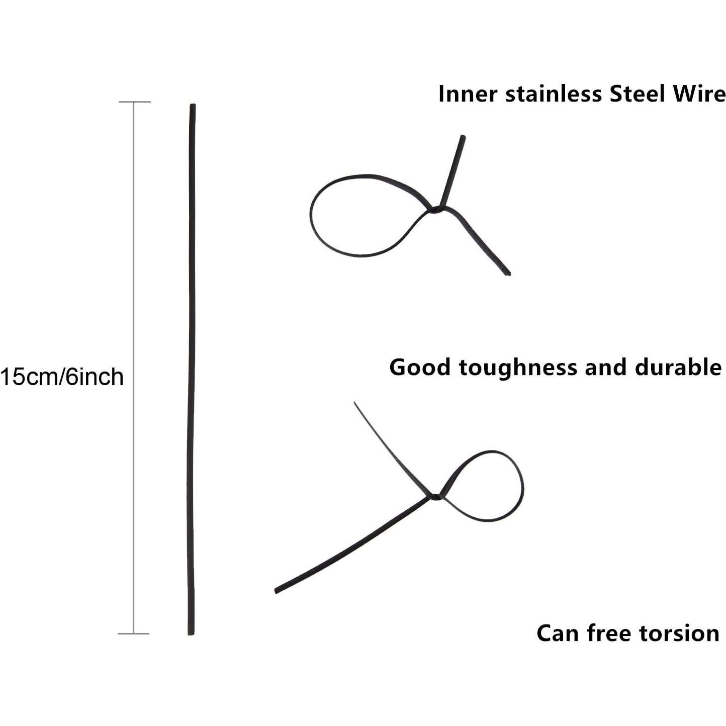 Cinta de Alambre Metálica Reutilizable Sunmns 250 Piezas 15.24 cm
