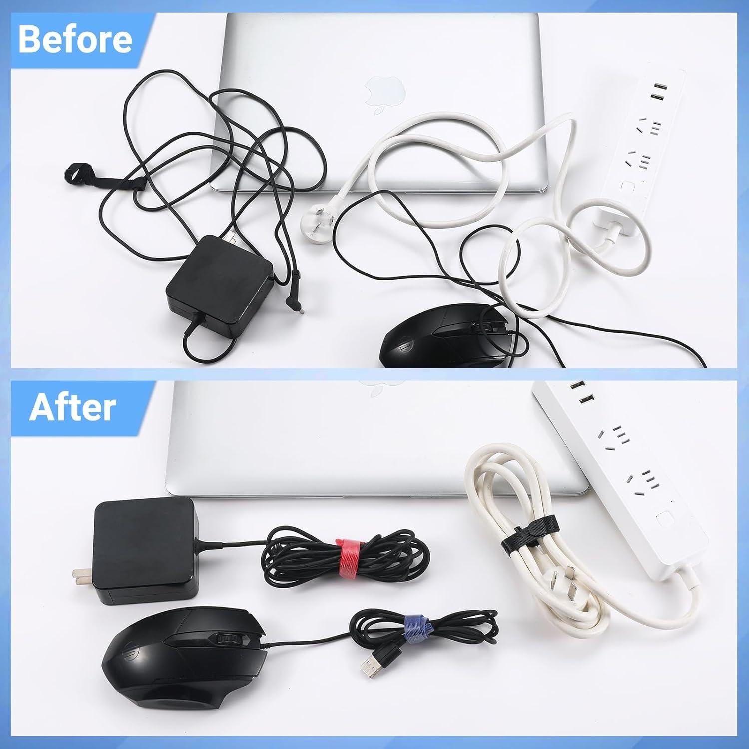 200 Sujetadores de Cable Reutilizables VZZNN Multicolor 4-6-8cm