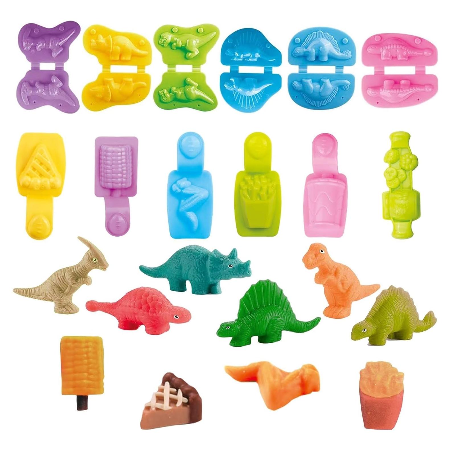 Set de Arcilla Yiklucg 12 Moldes Dinosaurios y Comida