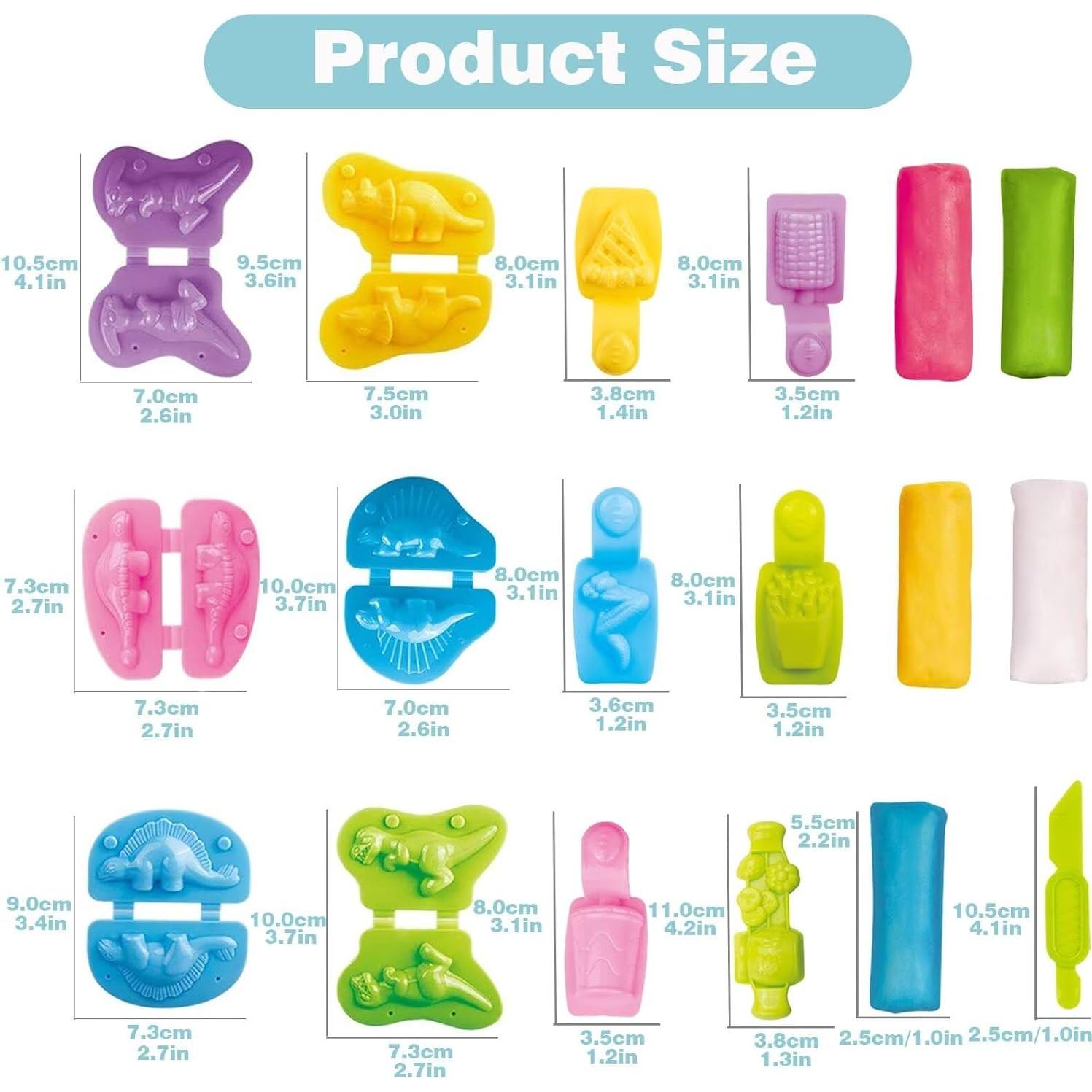 Set de Arcilla Yiklucg 12 Moldes Dinosaurios y Comida