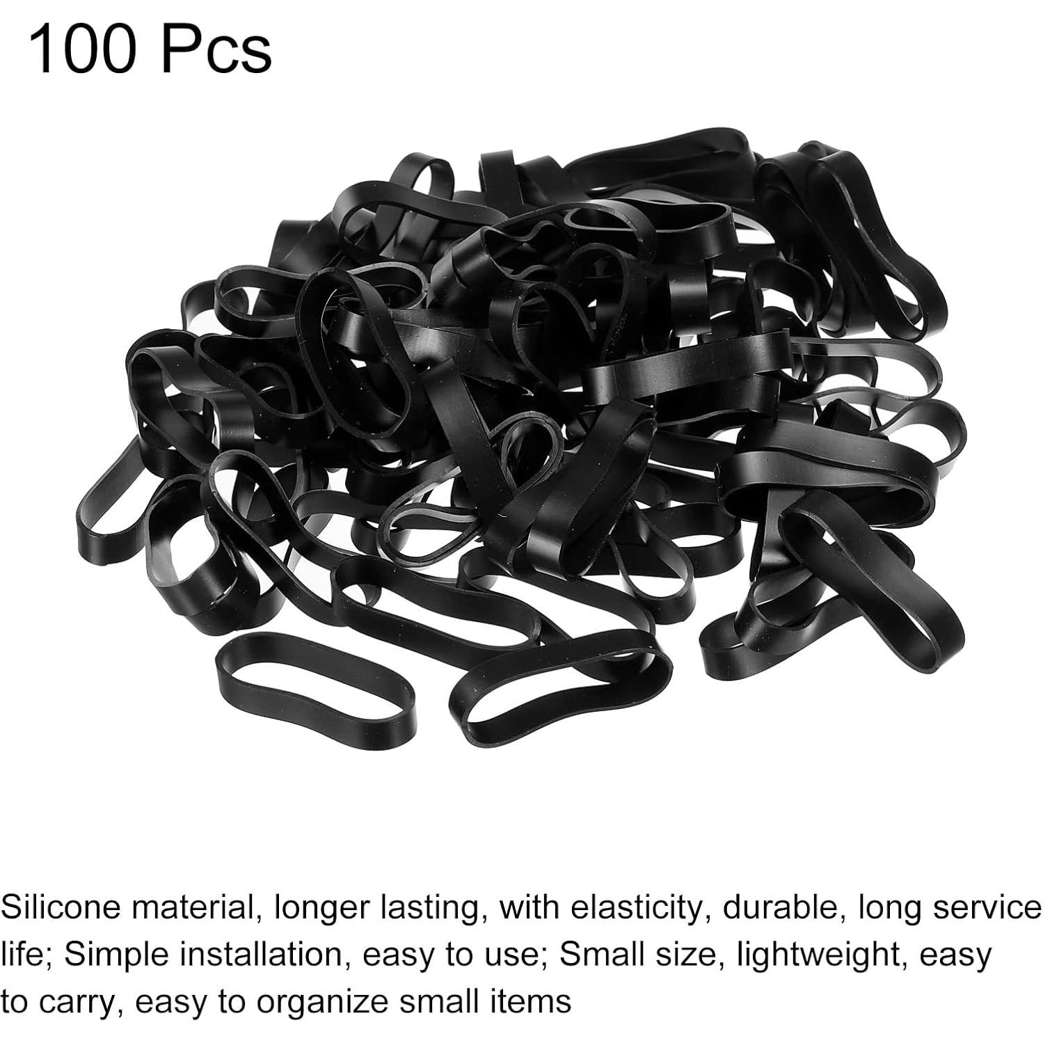 Bandas de Goma de Silicona PATIKIL 100pcs 31.75mm Negro