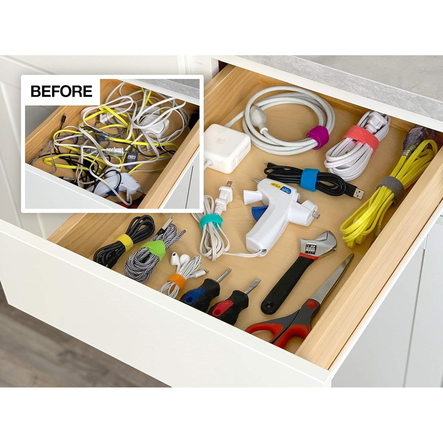 Bridas Autoadhesivas de Cable Wrap-It Storage, 40 Piezas, Nylon