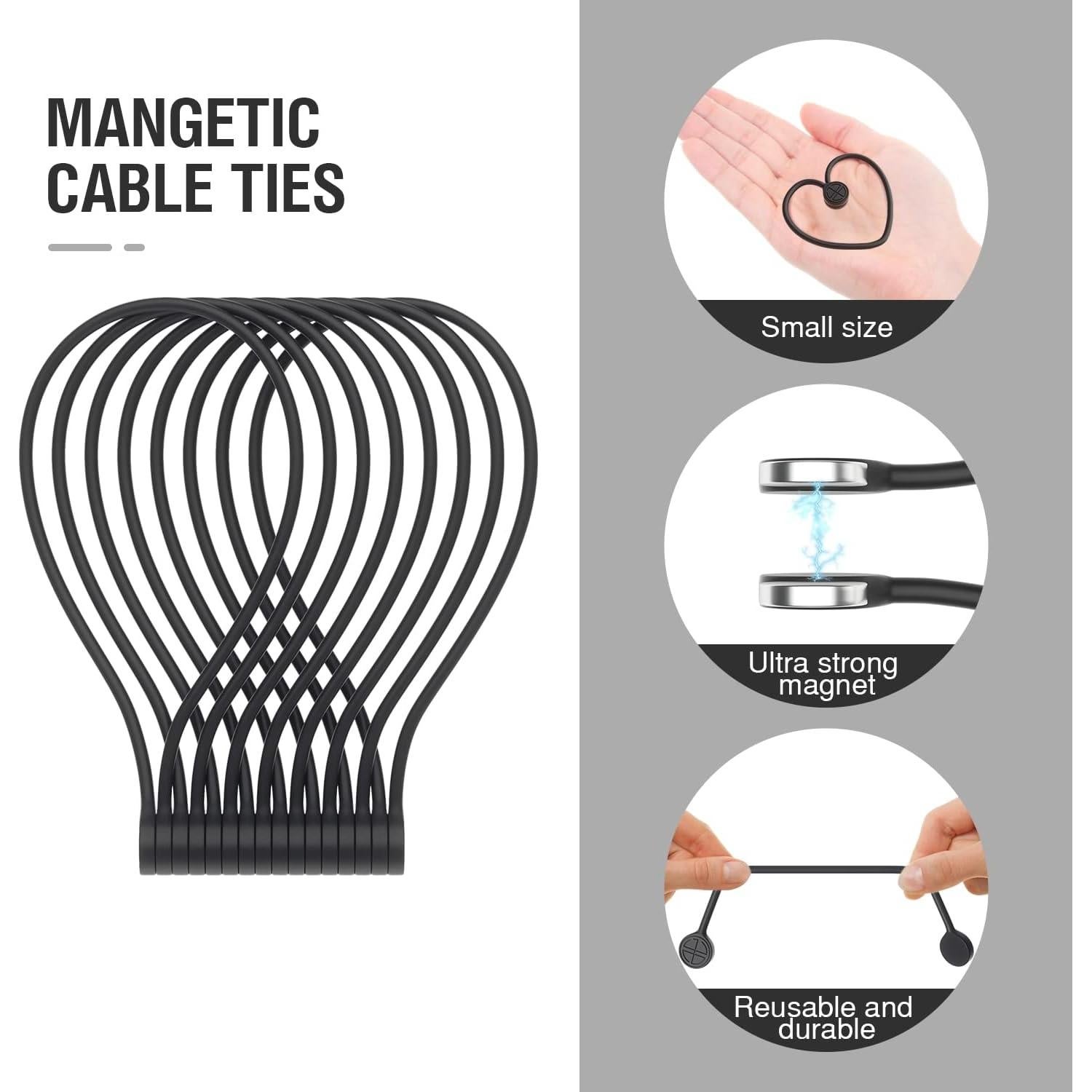 Correas Magnéticas de Silicona Reutilizables FRKNER 16 Pzas