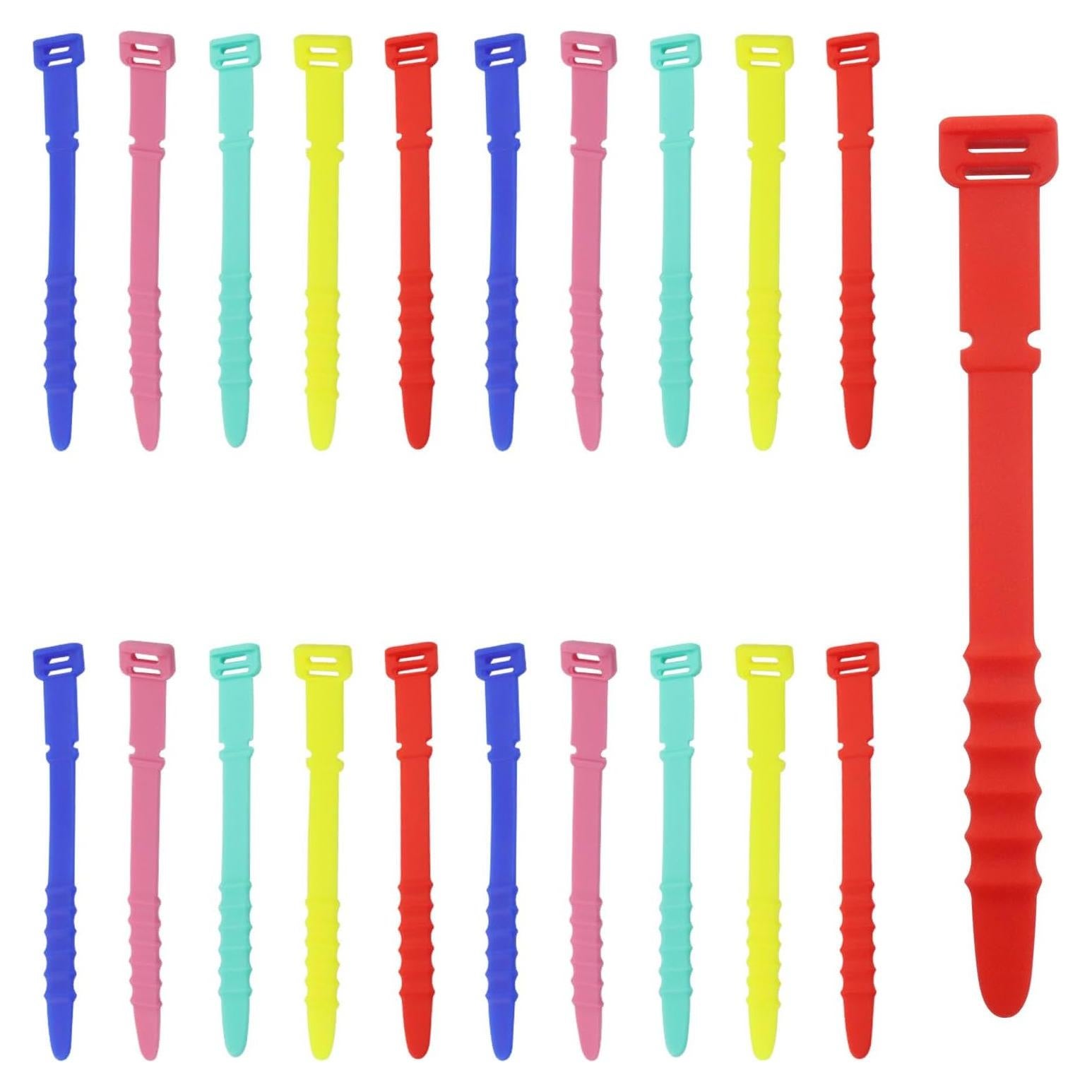 20 Bridas de Silicona Reutilizables Verkelly 111mm Multicolor