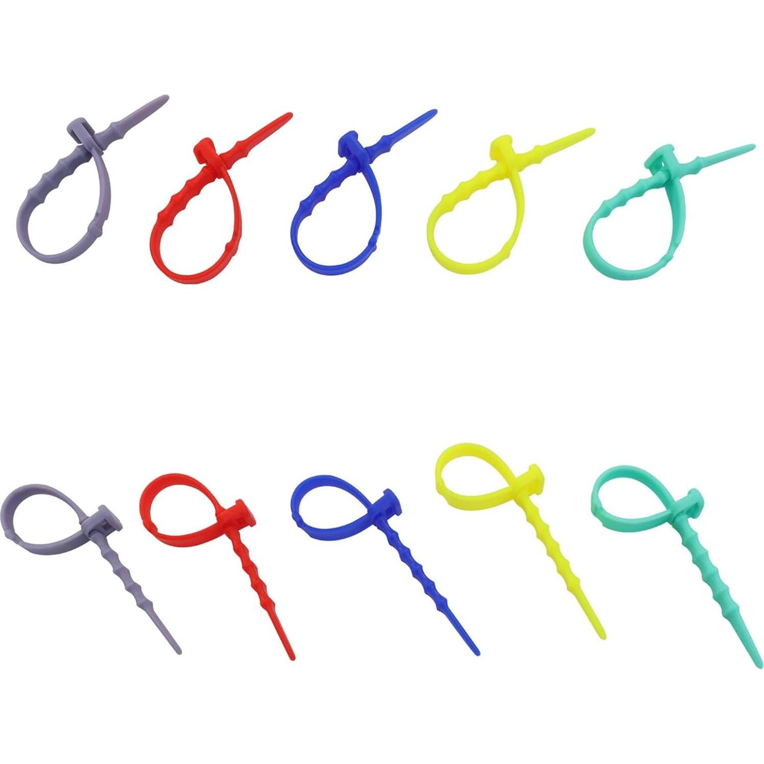 20 Bridas de Silicona Reutilizables Verkelly 111mm Multicolor