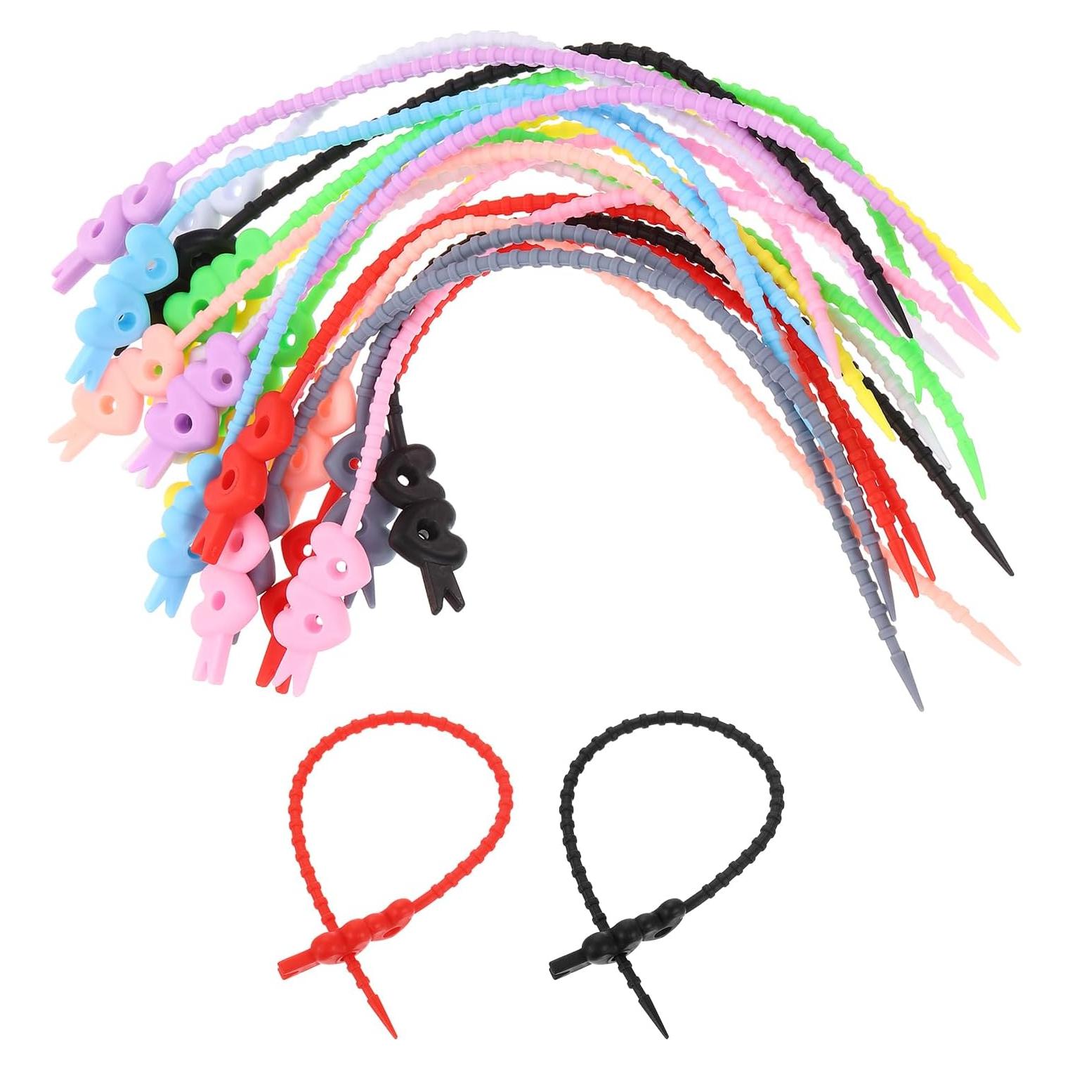 30 Sujetadores de Cable de Silicona uxcell 25cm Reutilizables