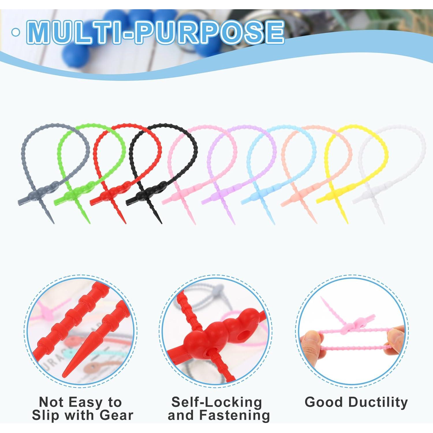 30 Sujetadores de Cable de Silicona uxcell 25cm Reutilizables