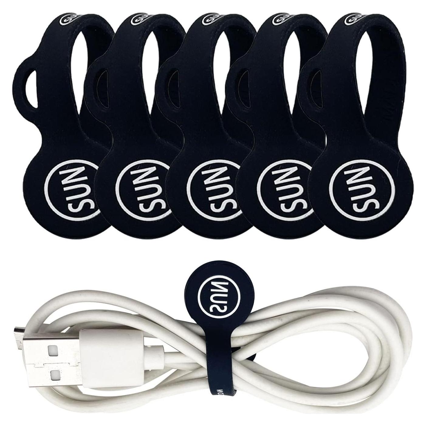 Clips Magnéticos para Cables SUNFICON - Paquete de 5 Negro