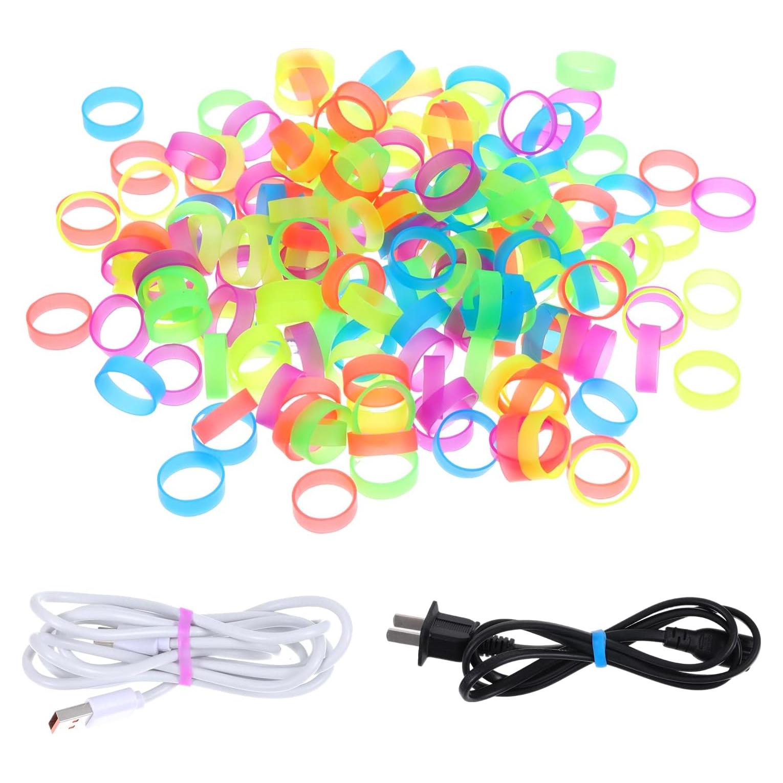 200 Bandas Elásticas de Silicona 15mm Sliverdew - Organizador de Cables