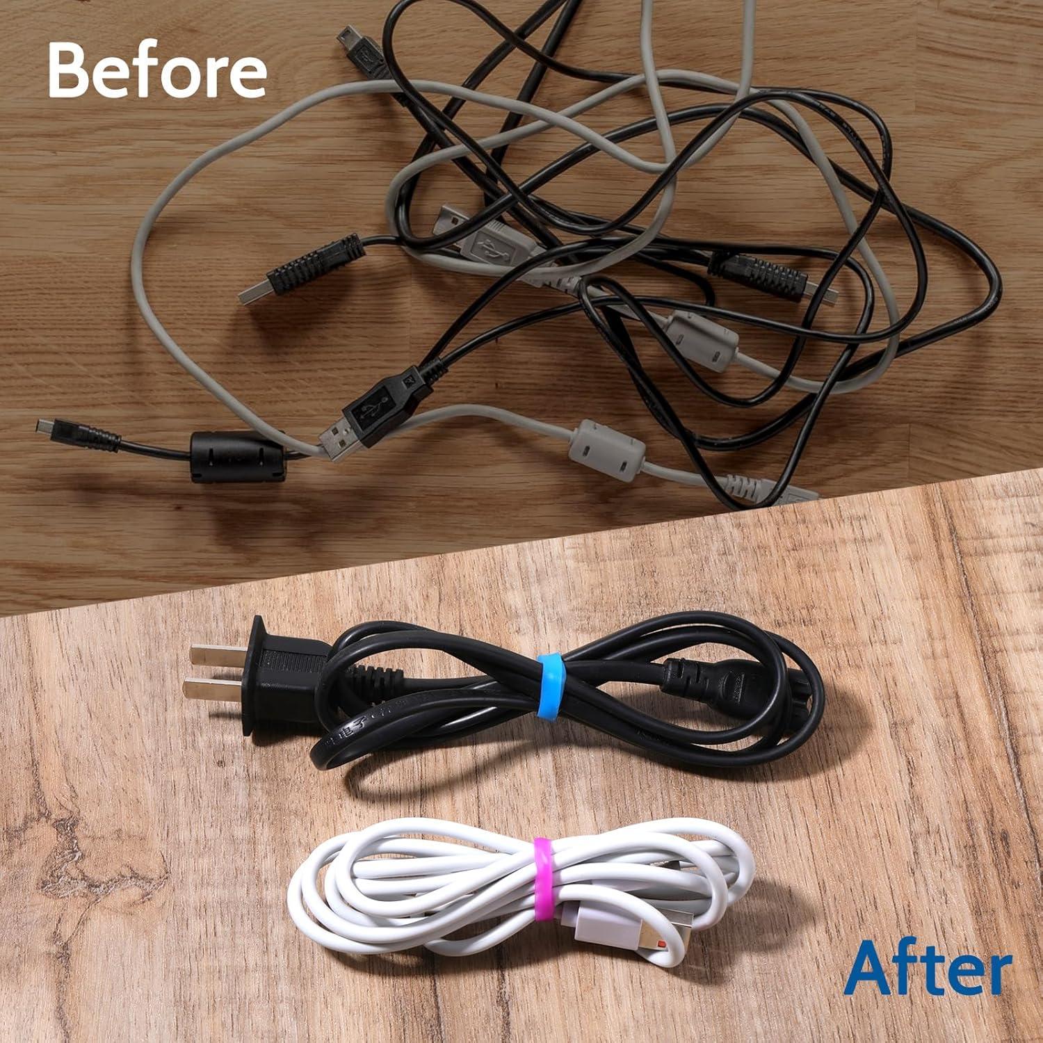 200 Bandas Elásticas de Silicona 15mm Sliverdew - Organizador de Cables