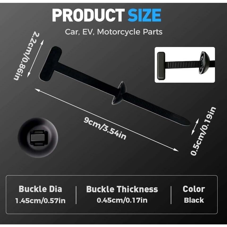 50 Hebillas de Cinta de Cable Nylon ZIAZQAM Resistentes UV