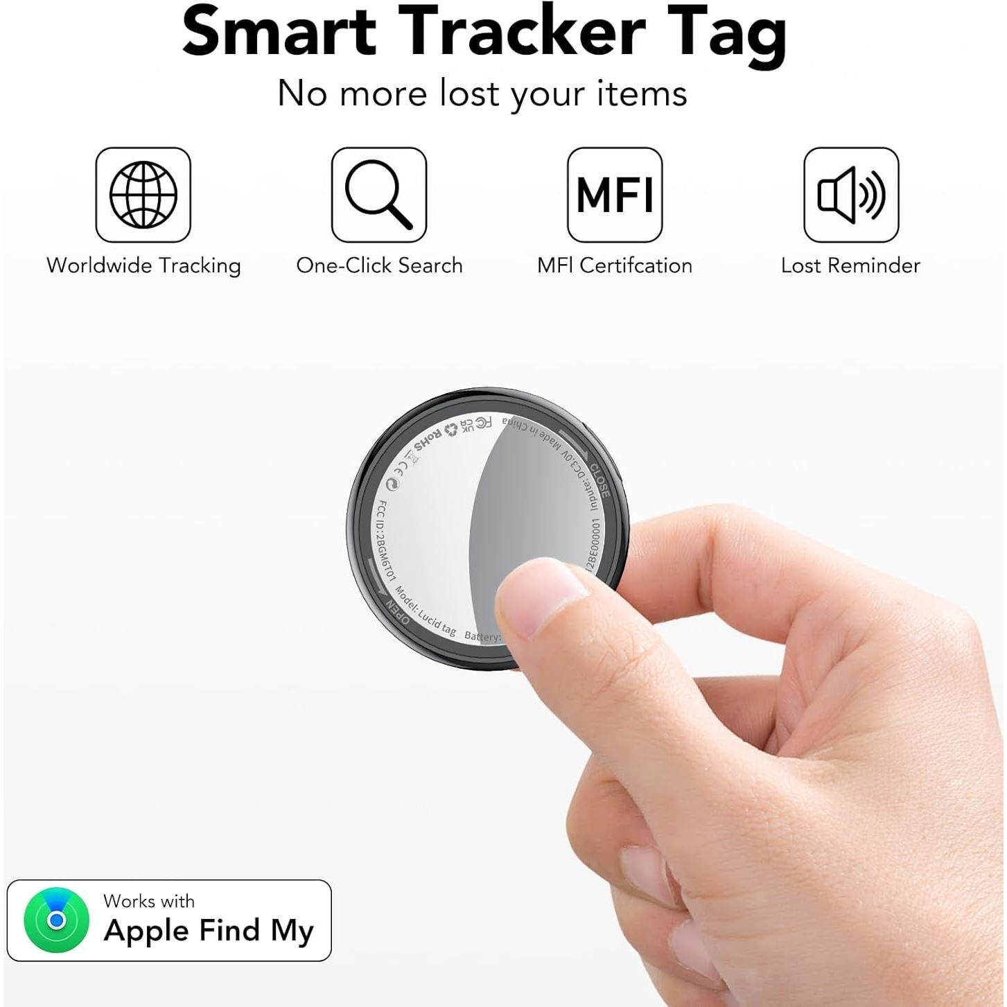 Rastreador Bluetooth Tukio Lucid 4 Paquete - Certificado Apple MFi