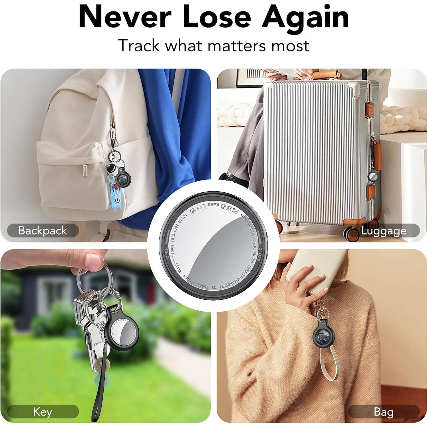 Rastreador Bluetooth Tukio Lucid 4 Paquete - Certificado Apple MFi