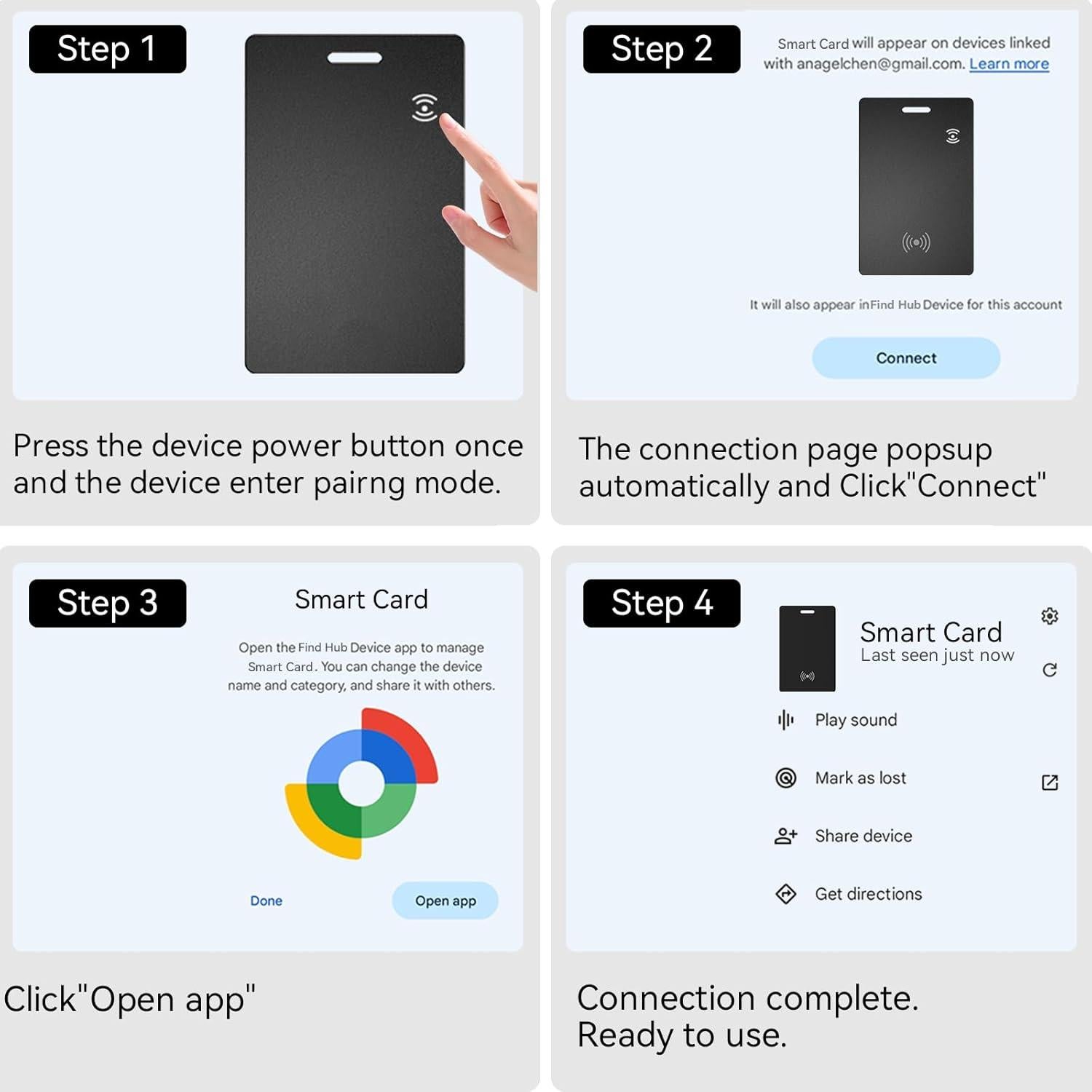 Localizador de billetera FYSCKEJI Bluetooth IP68 Android