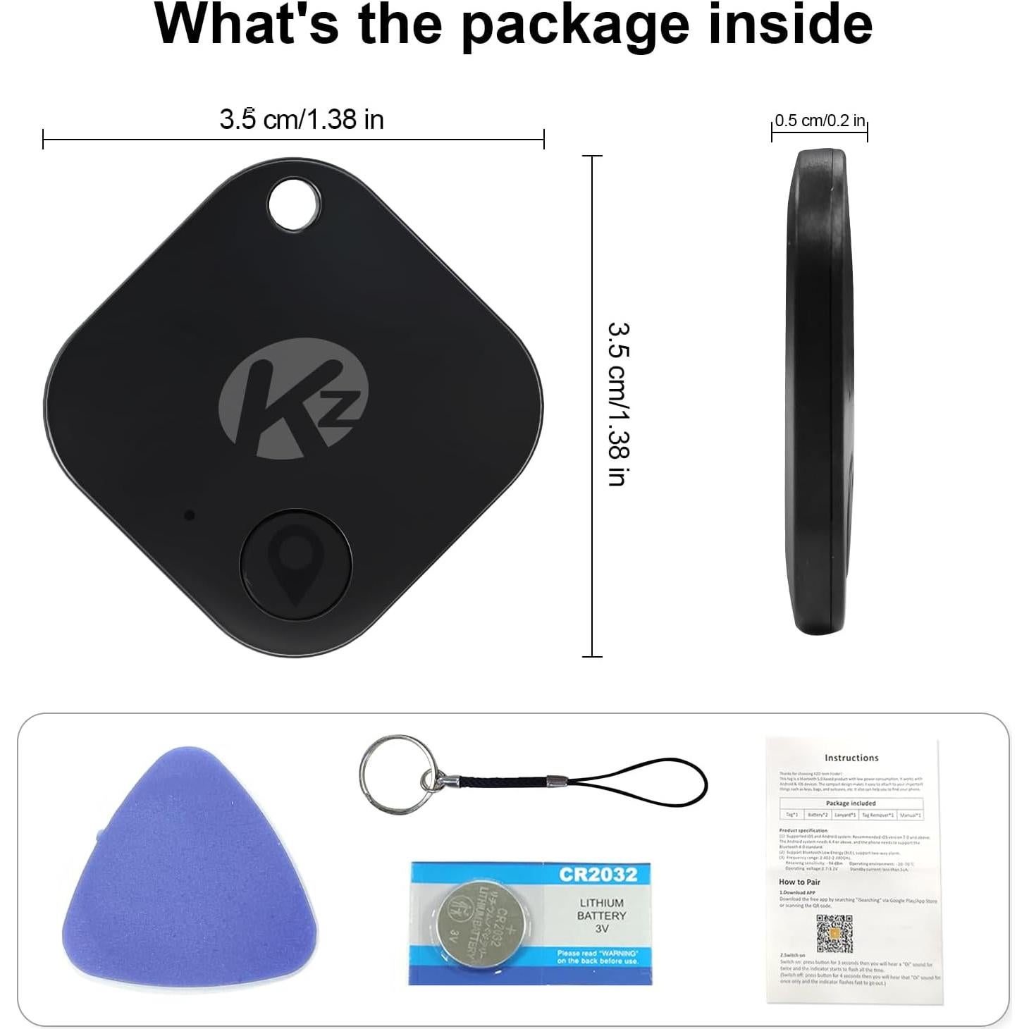 Rastreador Bluetooth KZO Air Tag Mejorado 2025 - Paquete de 4