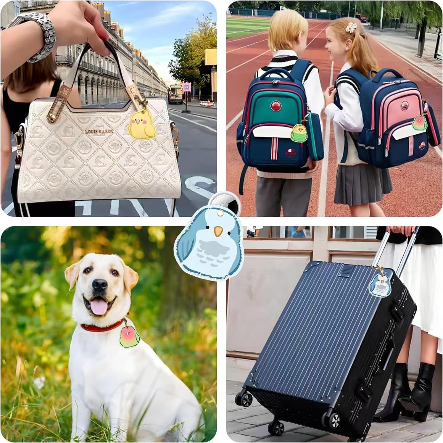 Funda de soporte para etiqueta Tracker Llavero Loro 4 estilos