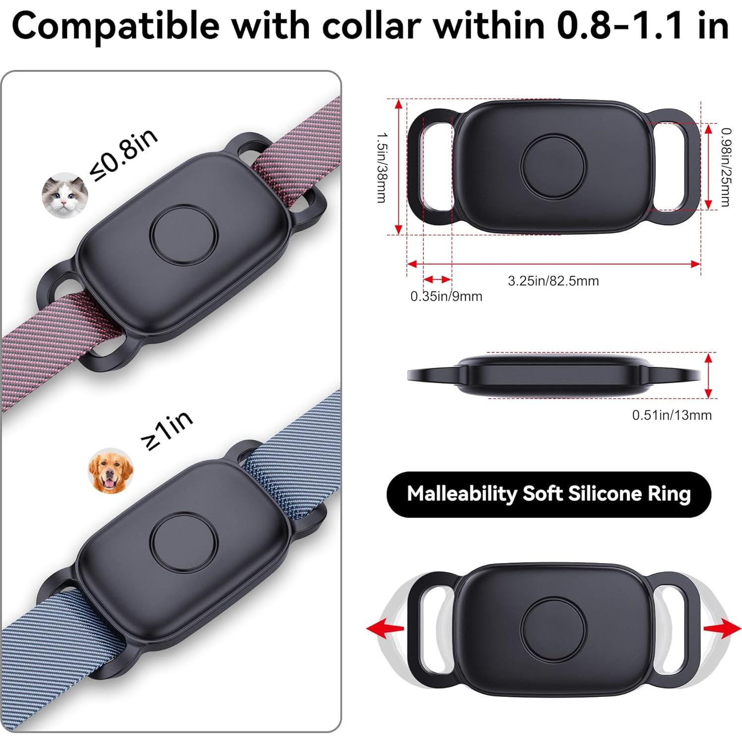 Soporte para Collar de Perro DDJ para Tile Life360 Pro 2024 - 2-Pack