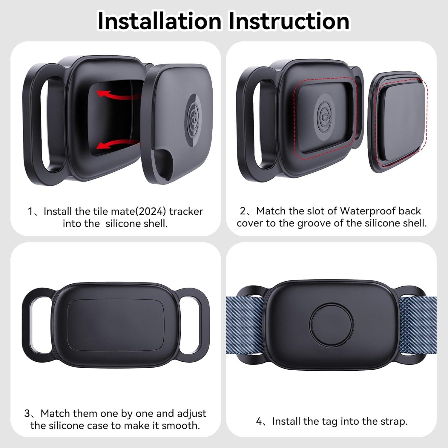 Soporte para Collar de Perro DDJ para Tile Life360 Pro 2024 - 2-Pack