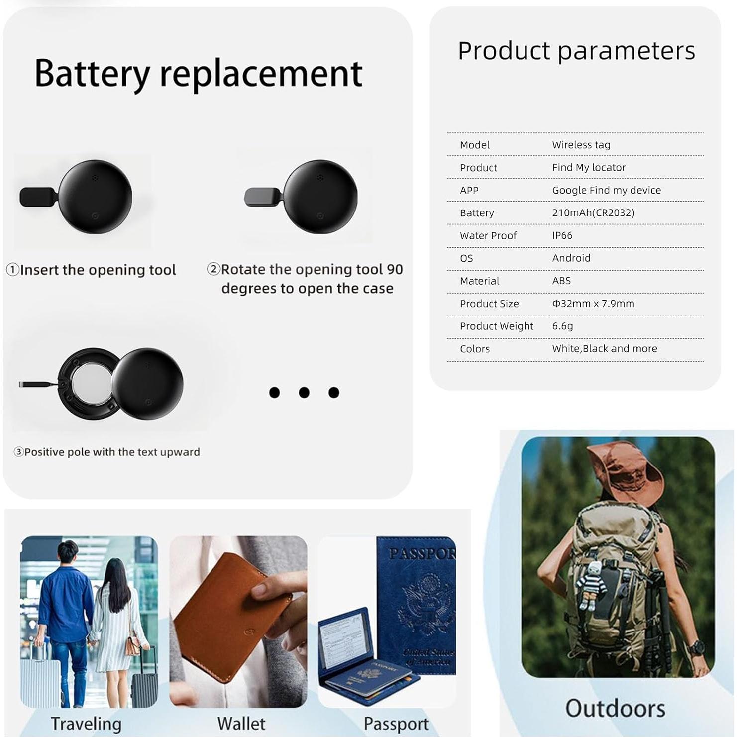 Localizador GPS JieWeiXun Ultra Delgado IP66 4 PCS