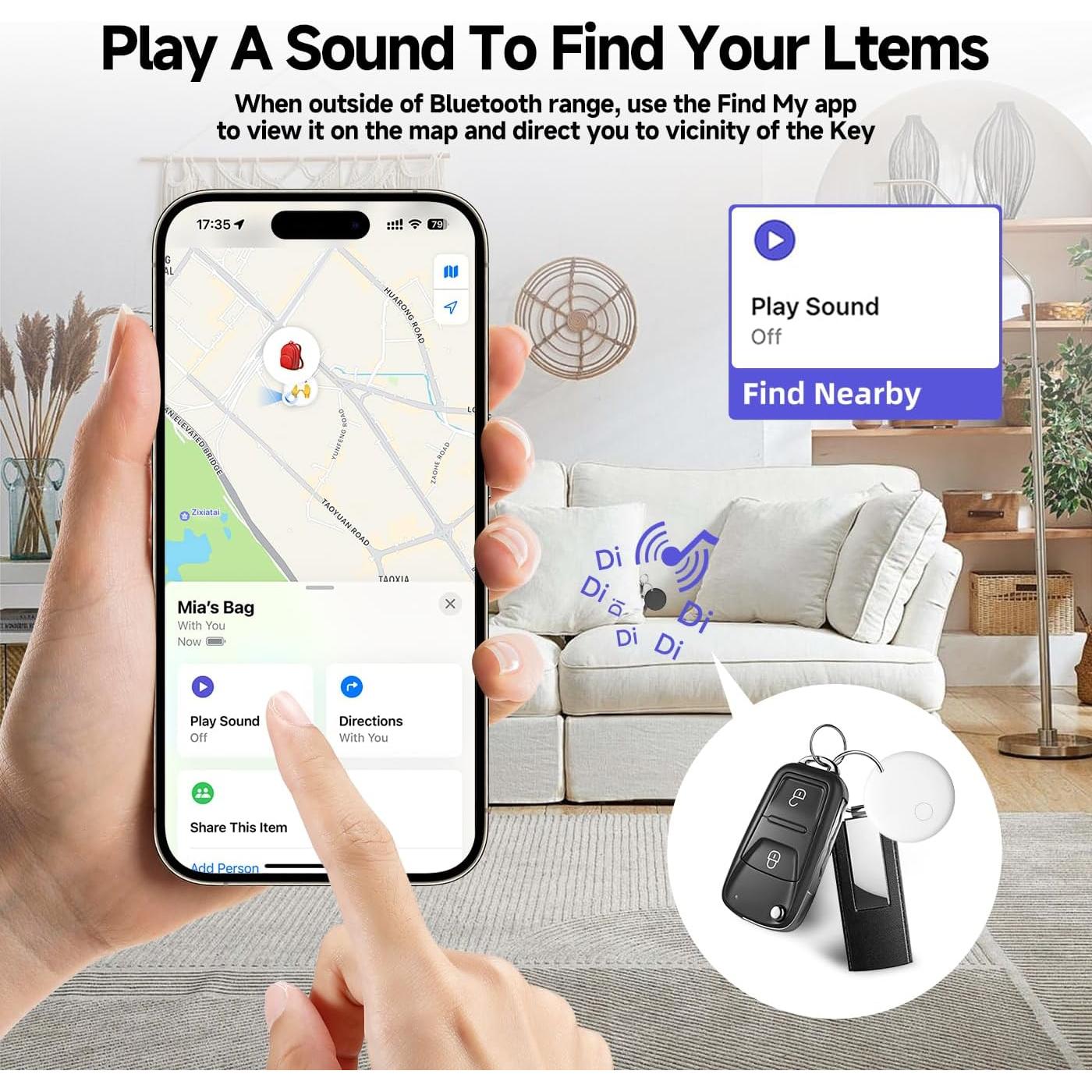 Localizador Bluetooth Eelexa 2025 - 2 Pack, IP67, iOS