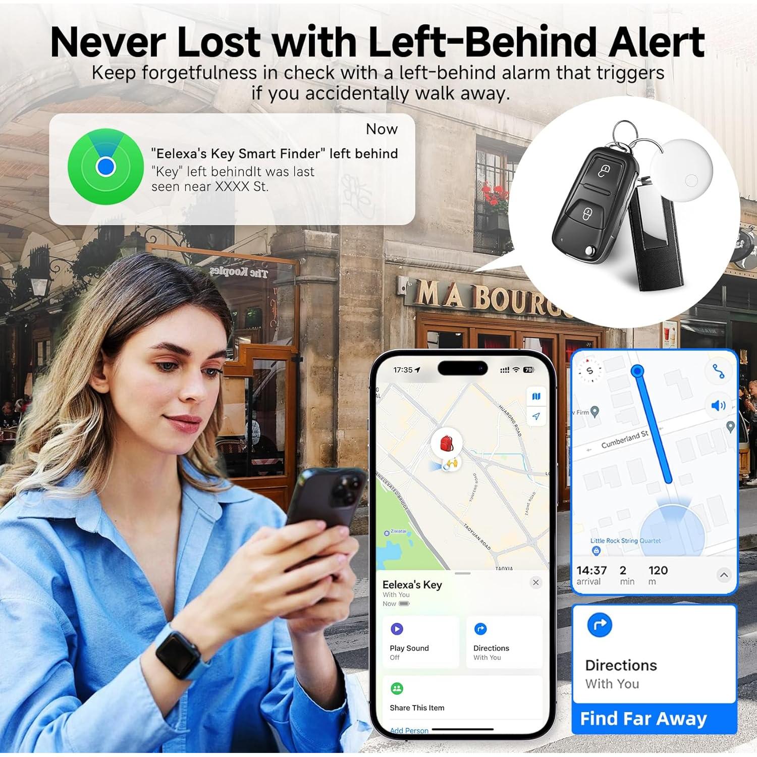 Localizador Bluetooth Eelexa 2025 - 2 Pack, IP67, iOS