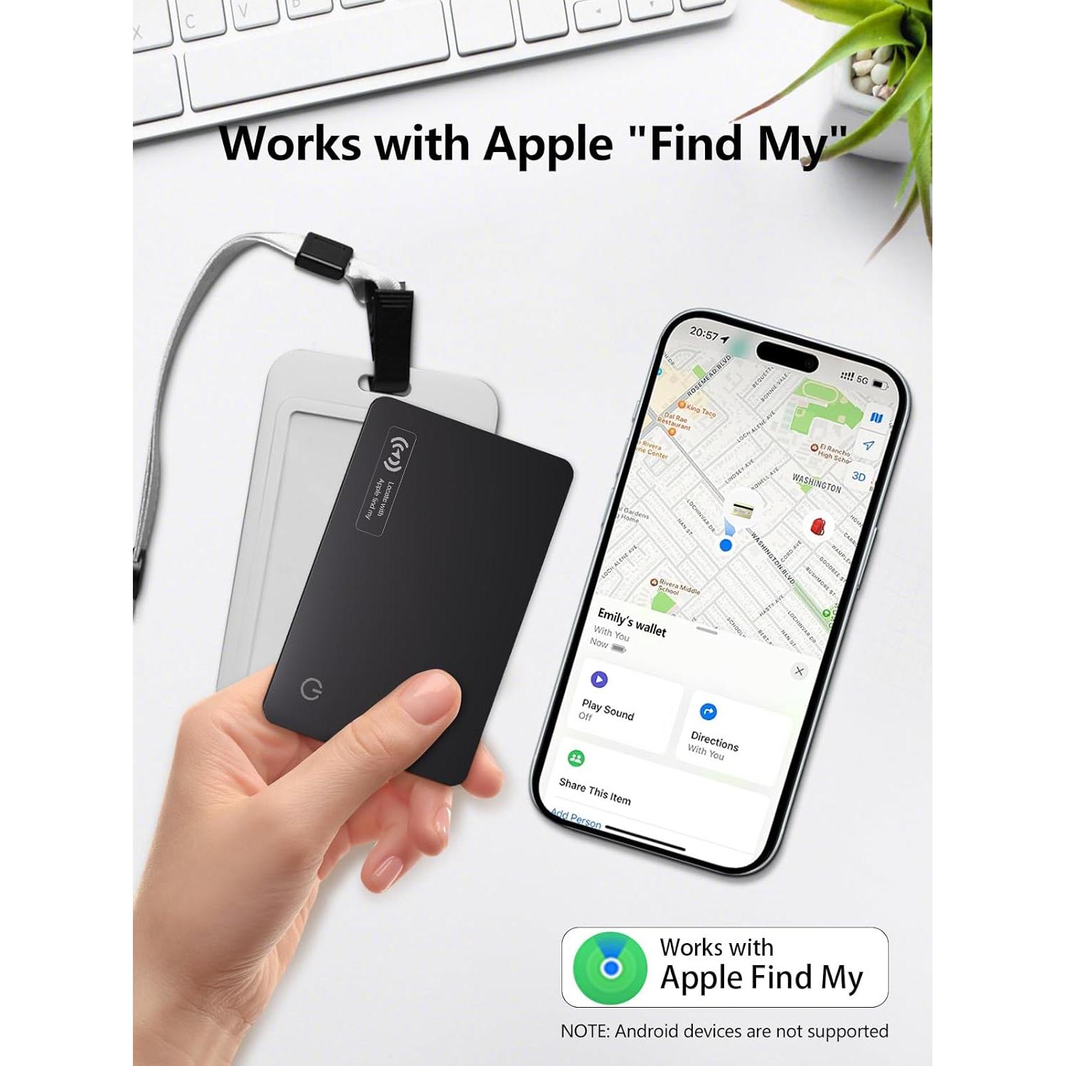 Tarjeta Localizadora Ultra Delgado Lmrbelec - 2 Paquete Negro