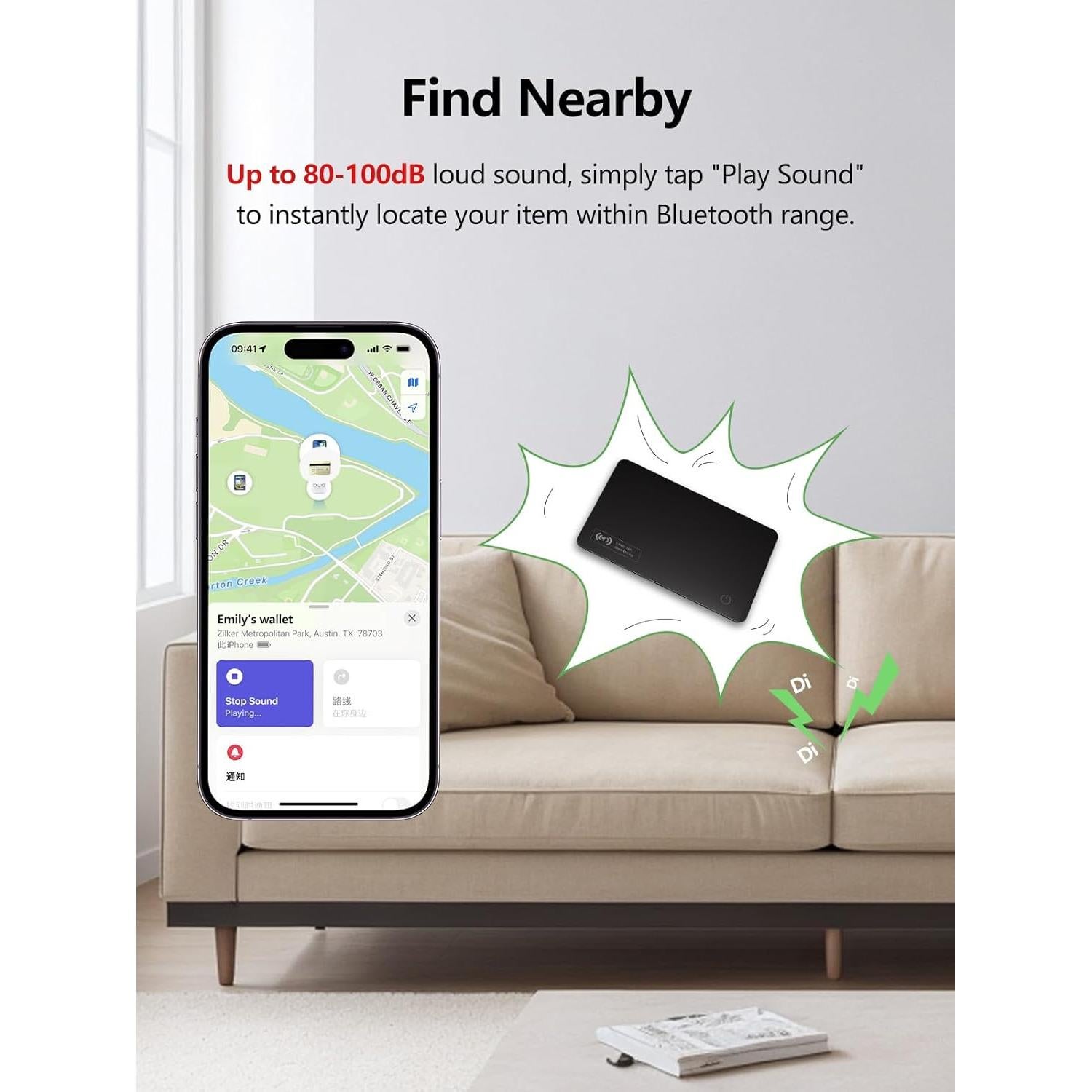 Tarjeta Localizadora Ultra Delgado Lmrbelec - 2 Paquete Negro