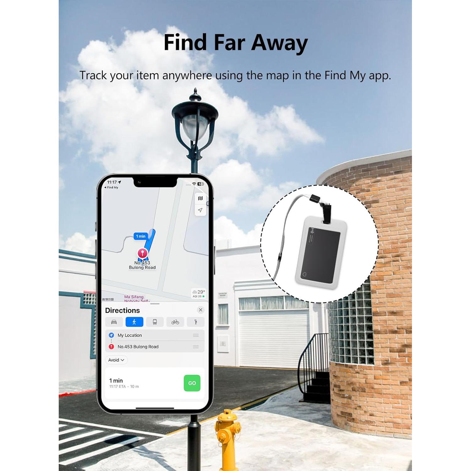 Tarjeta Localizadora Ultra Delgado Lmrbelec - 2 Paquete Negro