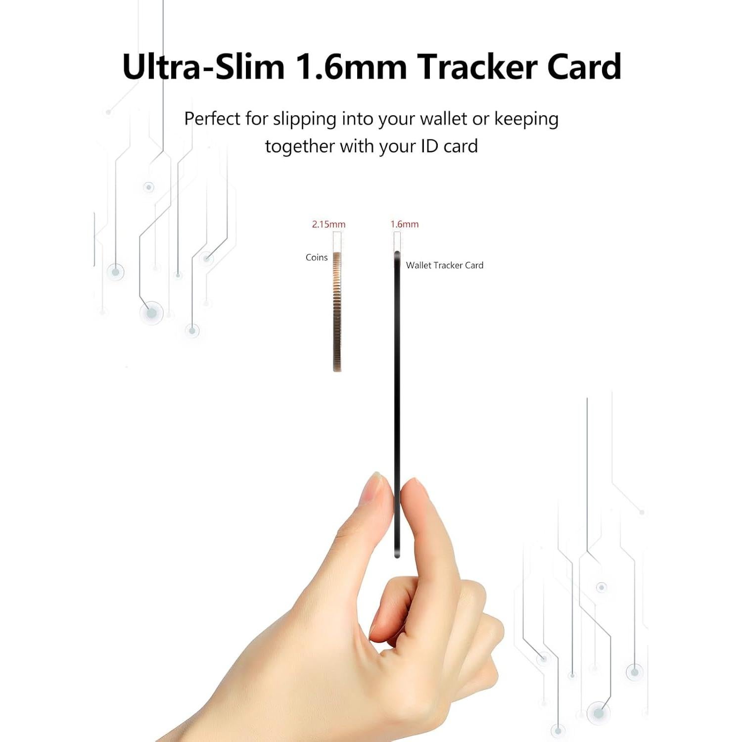 Tarjeta Localizadora Ultra Delgado Lmrbelec - 2 Paquete Negro