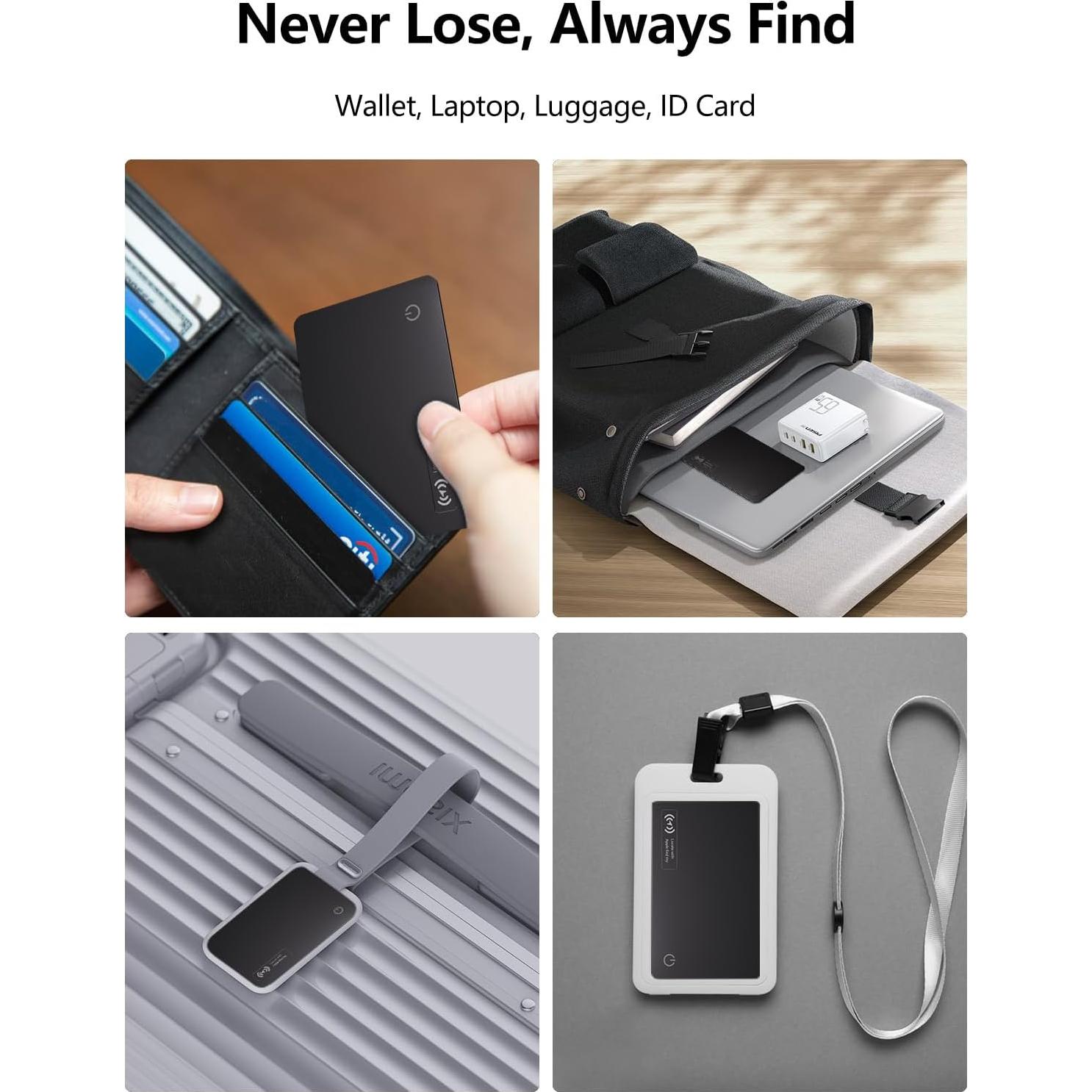 Tarjeta Localizadora Ultra Delgado Lmrbelec - 2 Paquete Negro