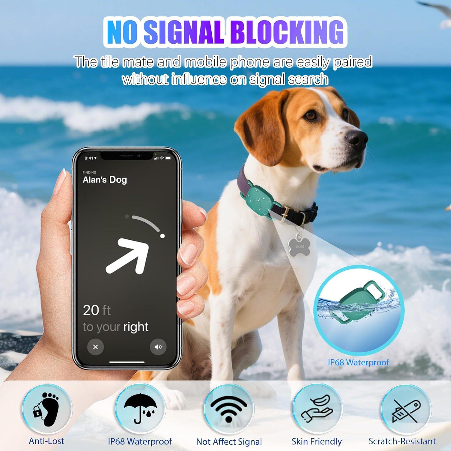 Soporte para Collar de Perro Tile Mate 2024/2022 - 4 Piezas Silicona Impermeable