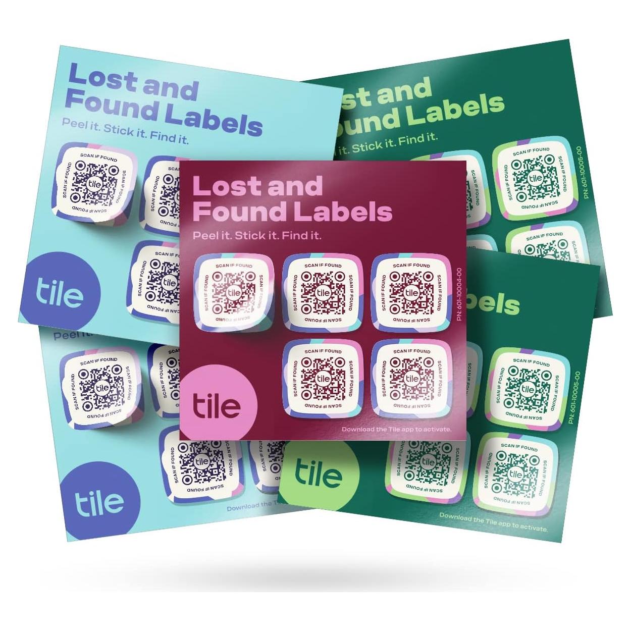 Etiquetas de Perdido y Encontrado Tile | 25 Adhesivas QR