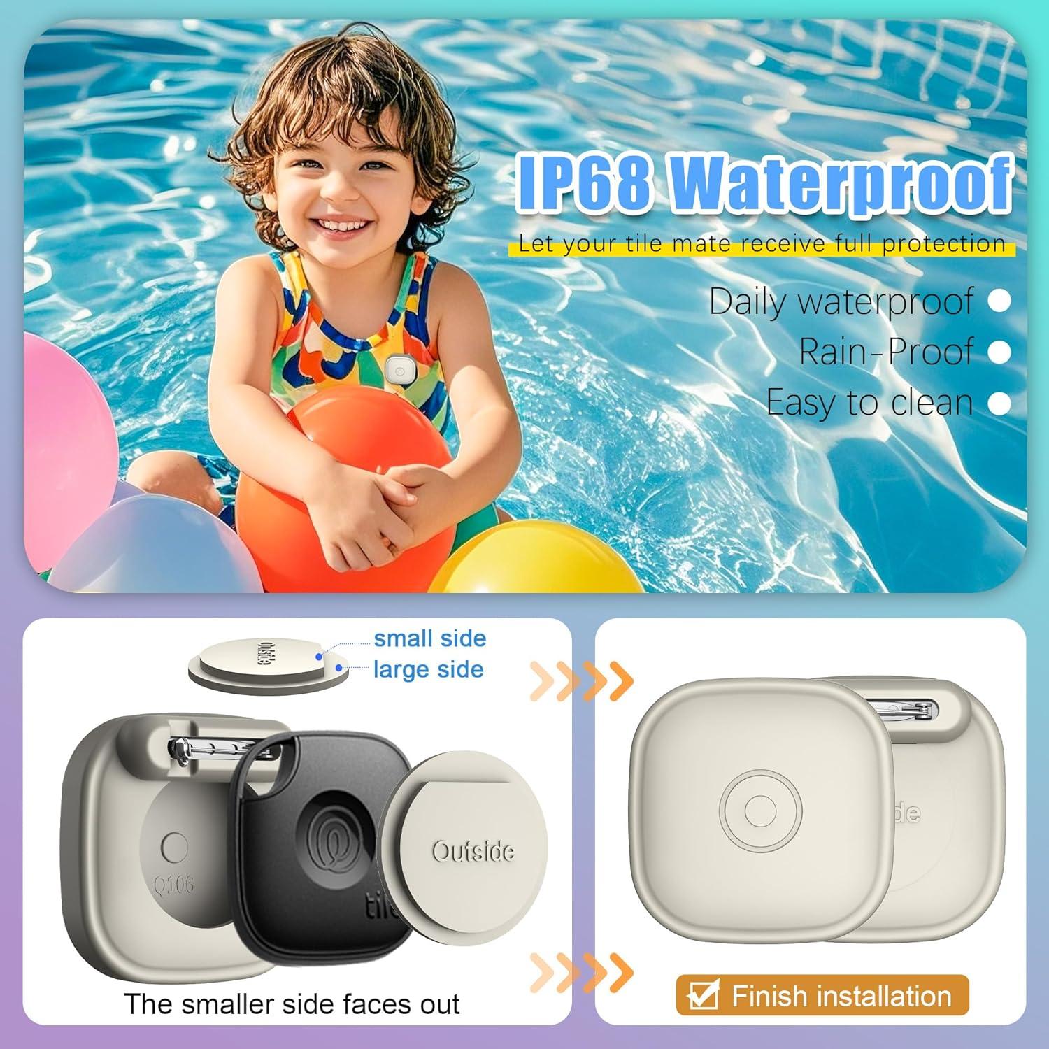 Paquete de 4 Fundas de Silicona LAKSDIURT para Tile Mate 2024