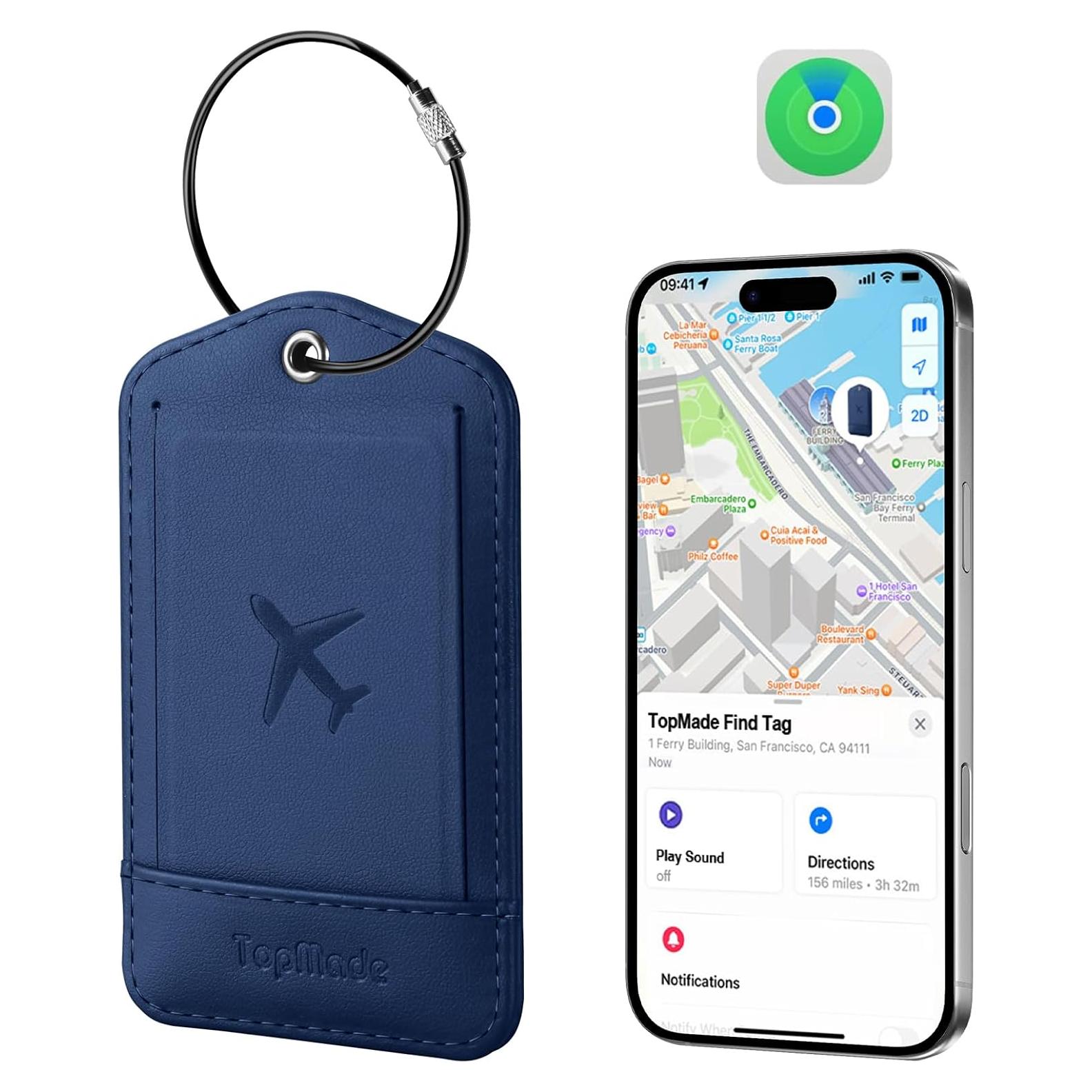 Etiqueta de Equipaje Inteligente TopMade con Find My, Azul